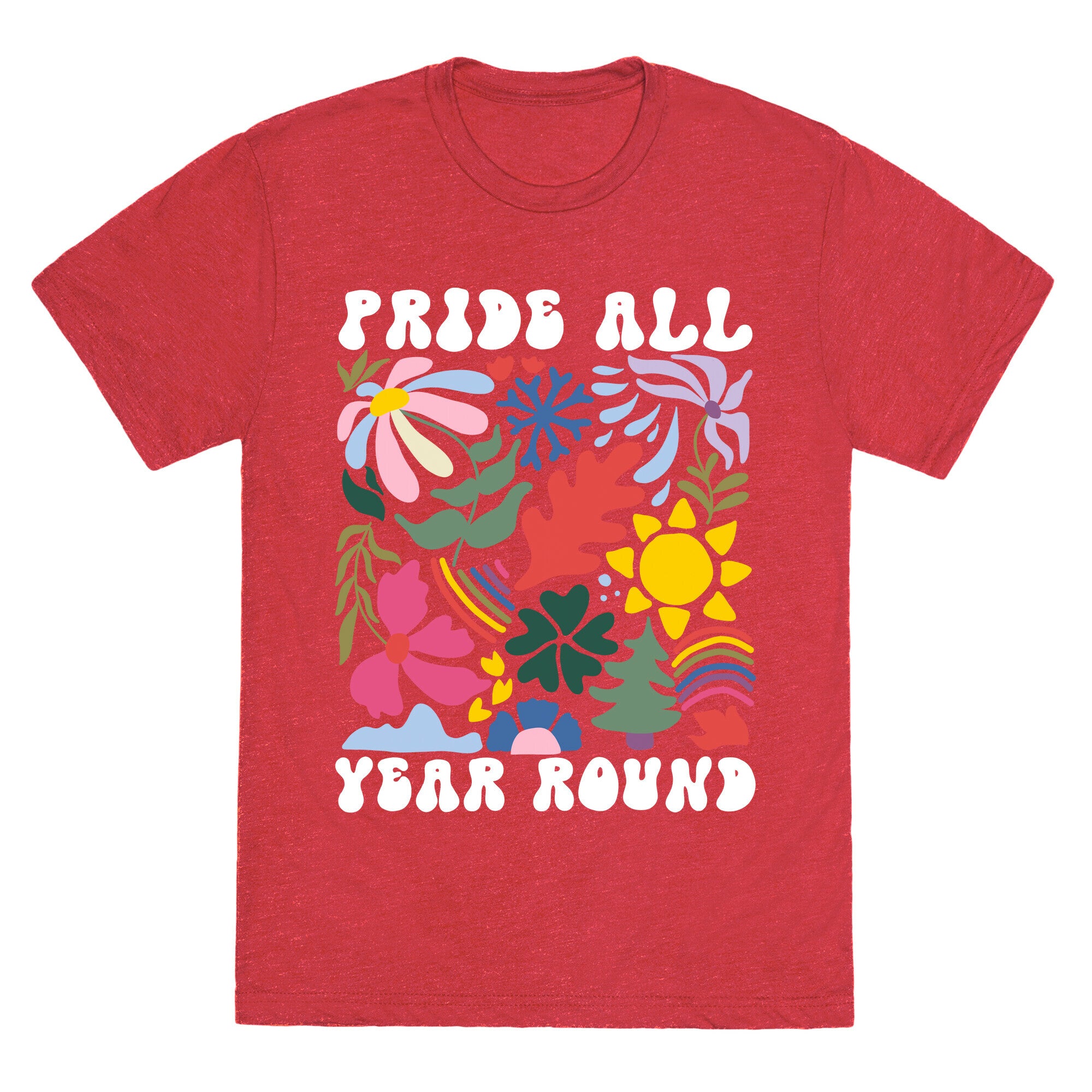 Pride All Year Round Abstract Florals Unisex Triblend Tee