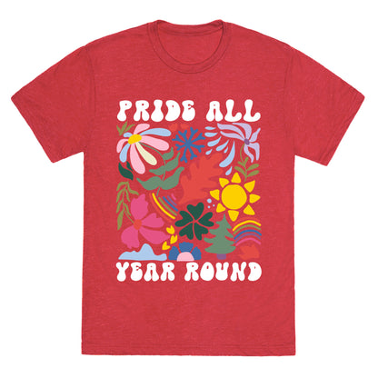 Pride All Year Round Abstract Florals Unisex Triblend Tee