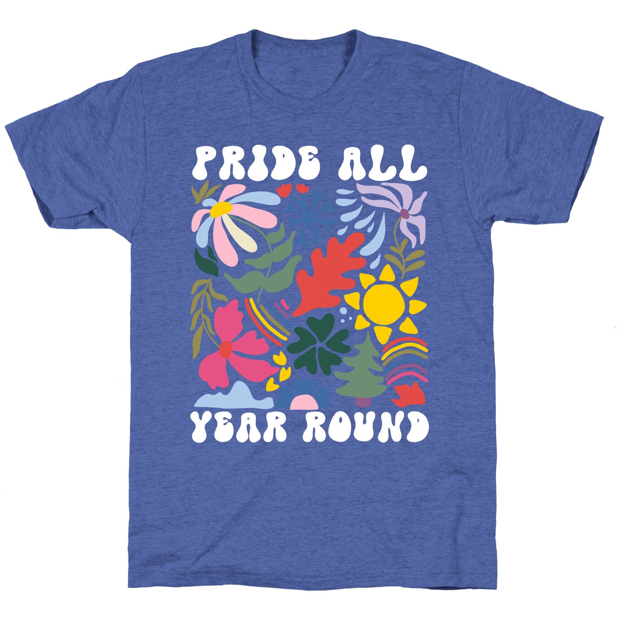 Pride All Year Round Abstract Florals Unisex Triblend Tee