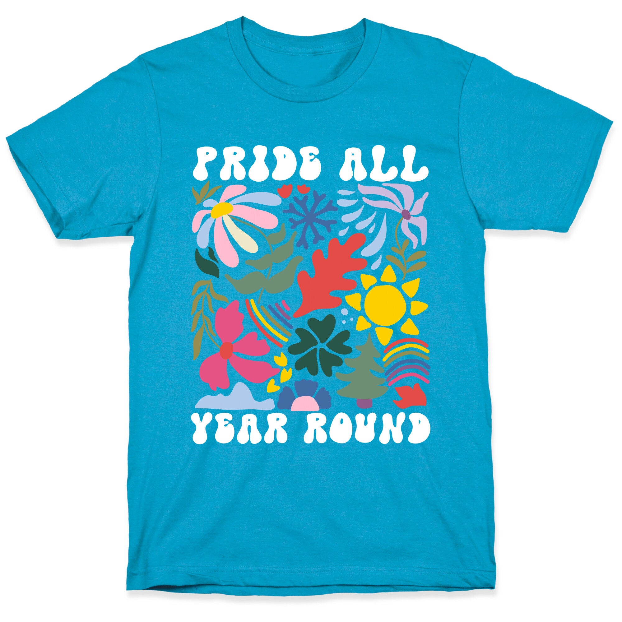 Pride All Year Round Abstract Florals Unisex Triblend Tee