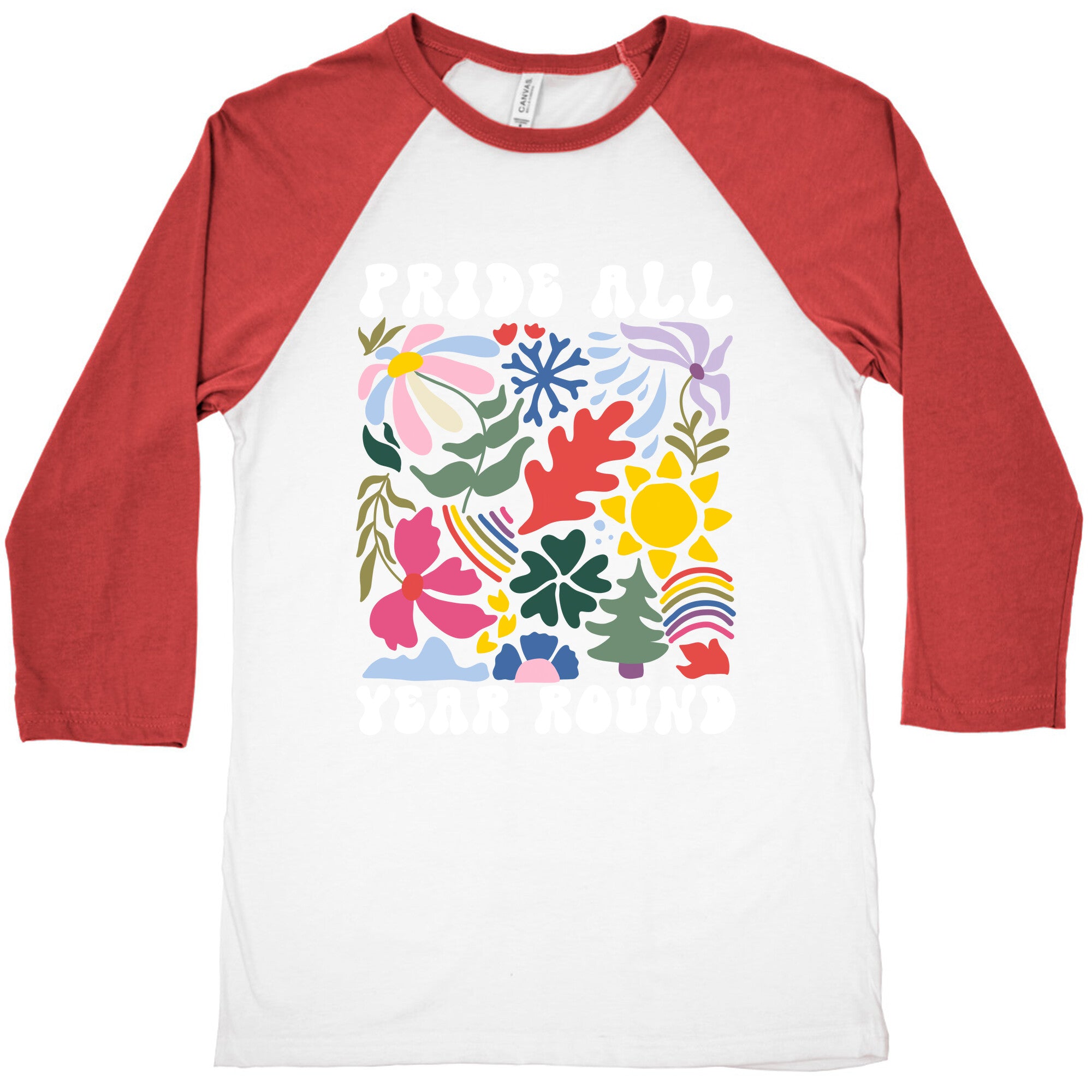 Pride All Year Round Abstract Florals Baseball Tee