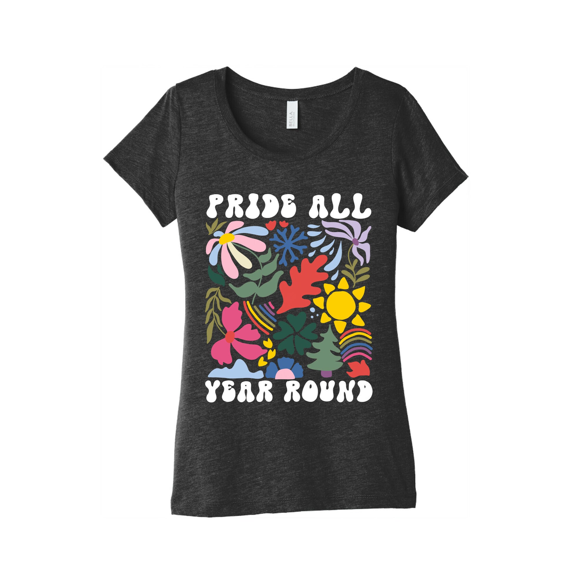 Pride All Year Round Abstract Florals Womens Triblend Tee