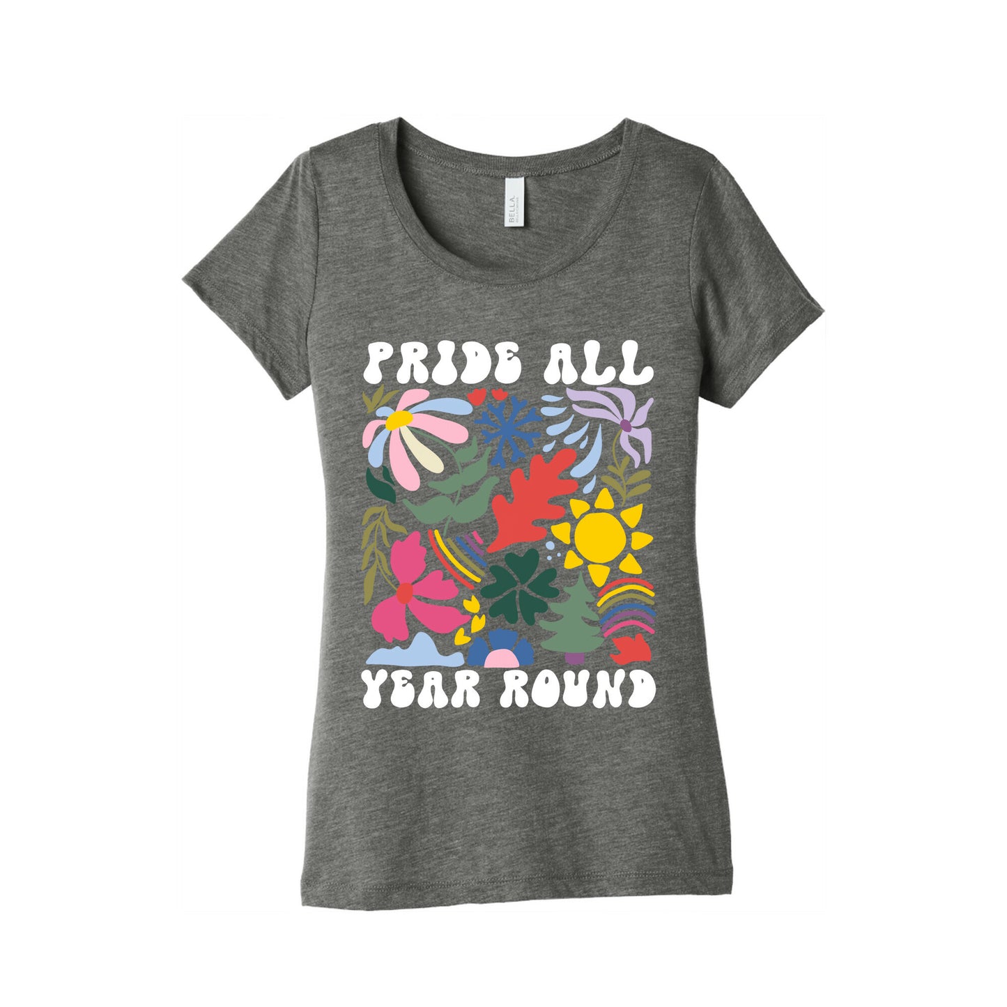 Pride All Year Round Abstract Florals Womens Triblend Tee