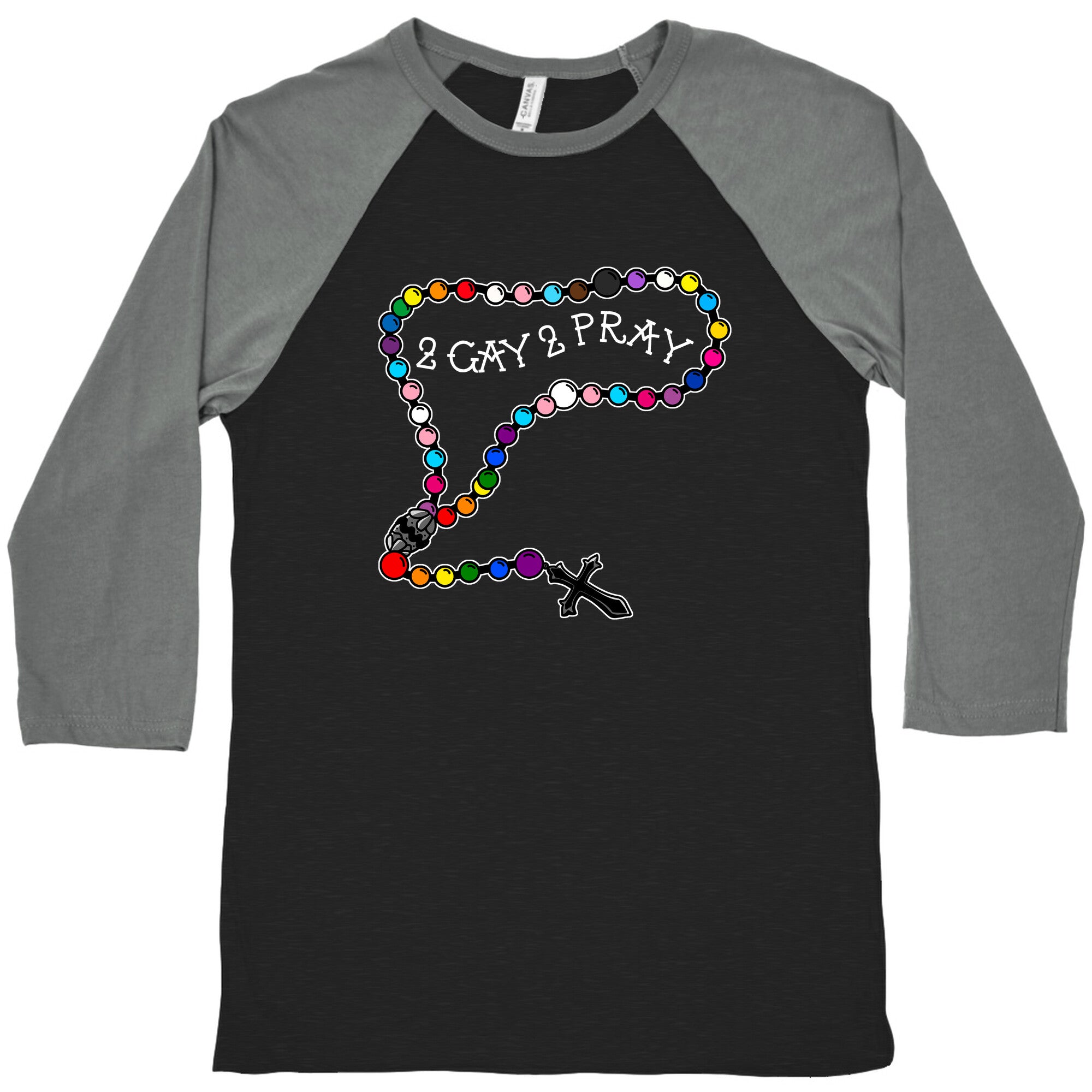 2 Gay 2 Pray Baseball Tee