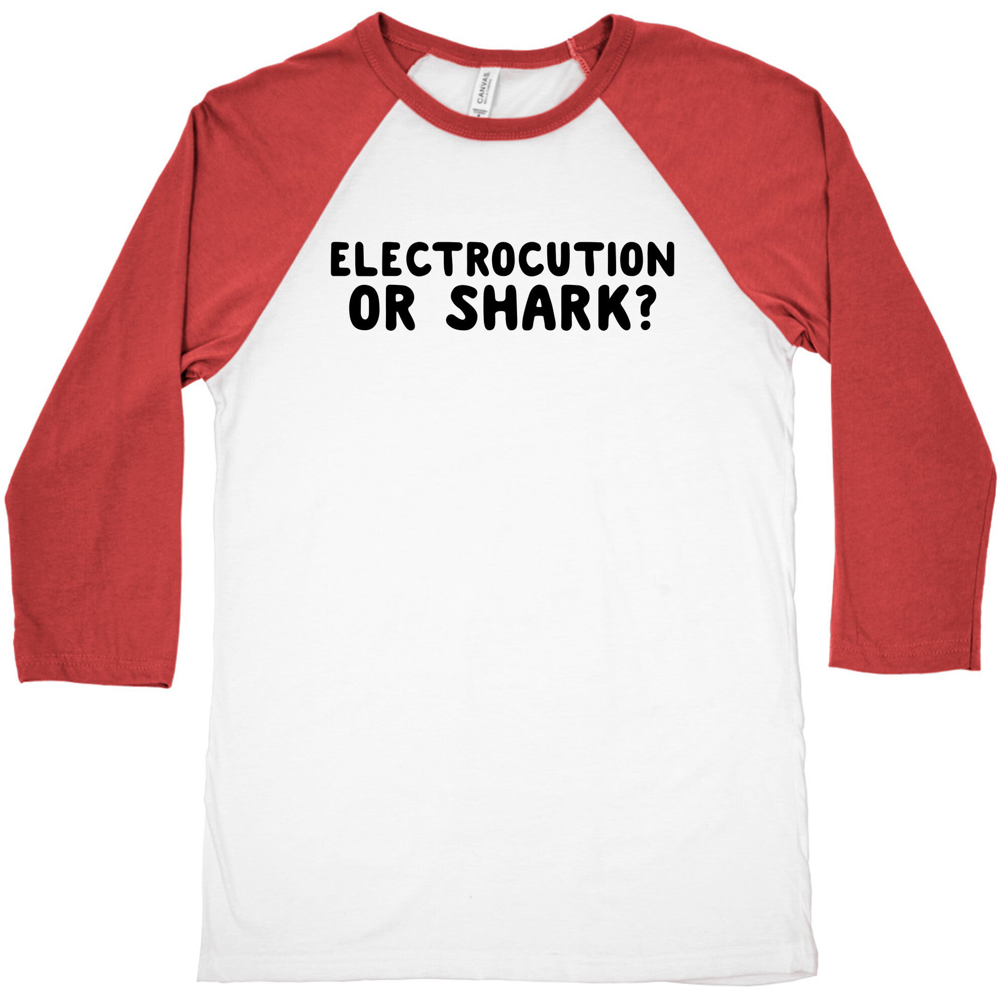 Electrocution or Shark? Trump Baseball Tee