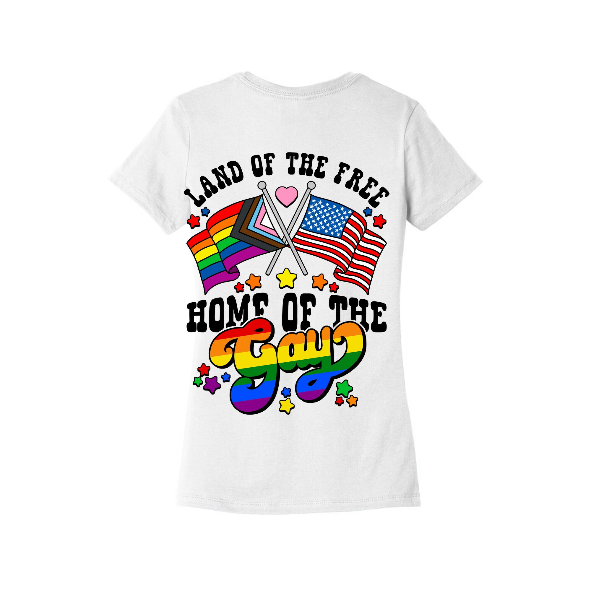 Land of the Free Home of the Gay Womens Cotton Tee