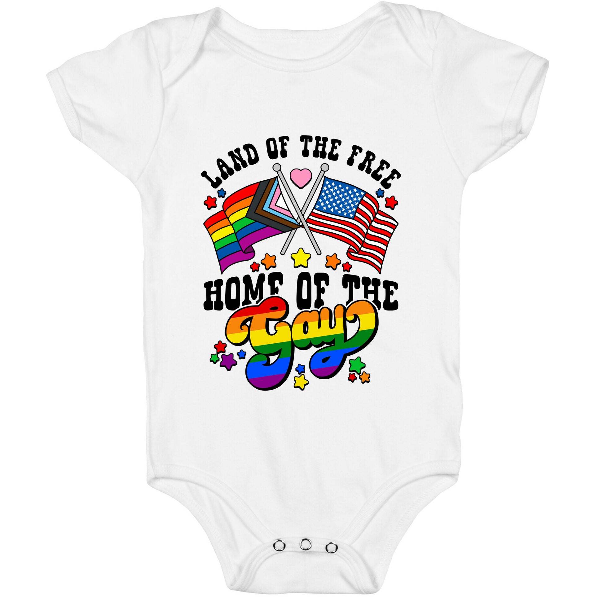 Land of the Free Home of the Gay Baby One-Piece