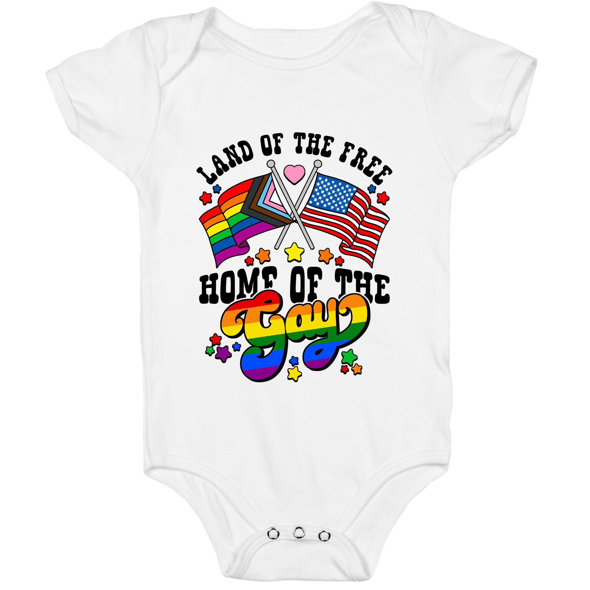 Land of the Free Home of the Gay Baby One-Piece