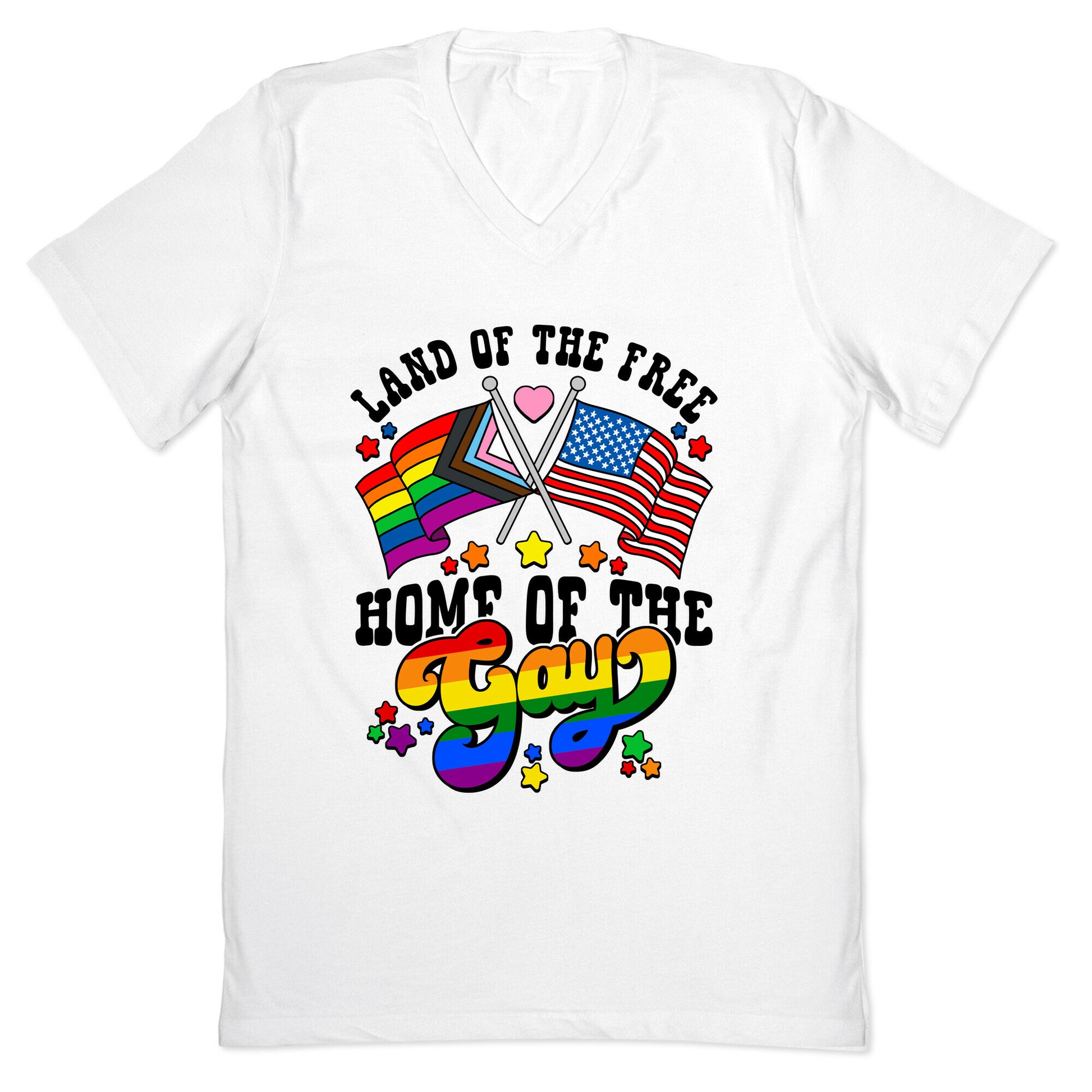 Land of the Free Home of the Gay V-Neck