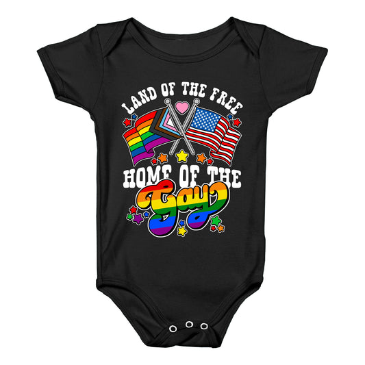 Land of the Free Home of the Gay Baby One-Piece