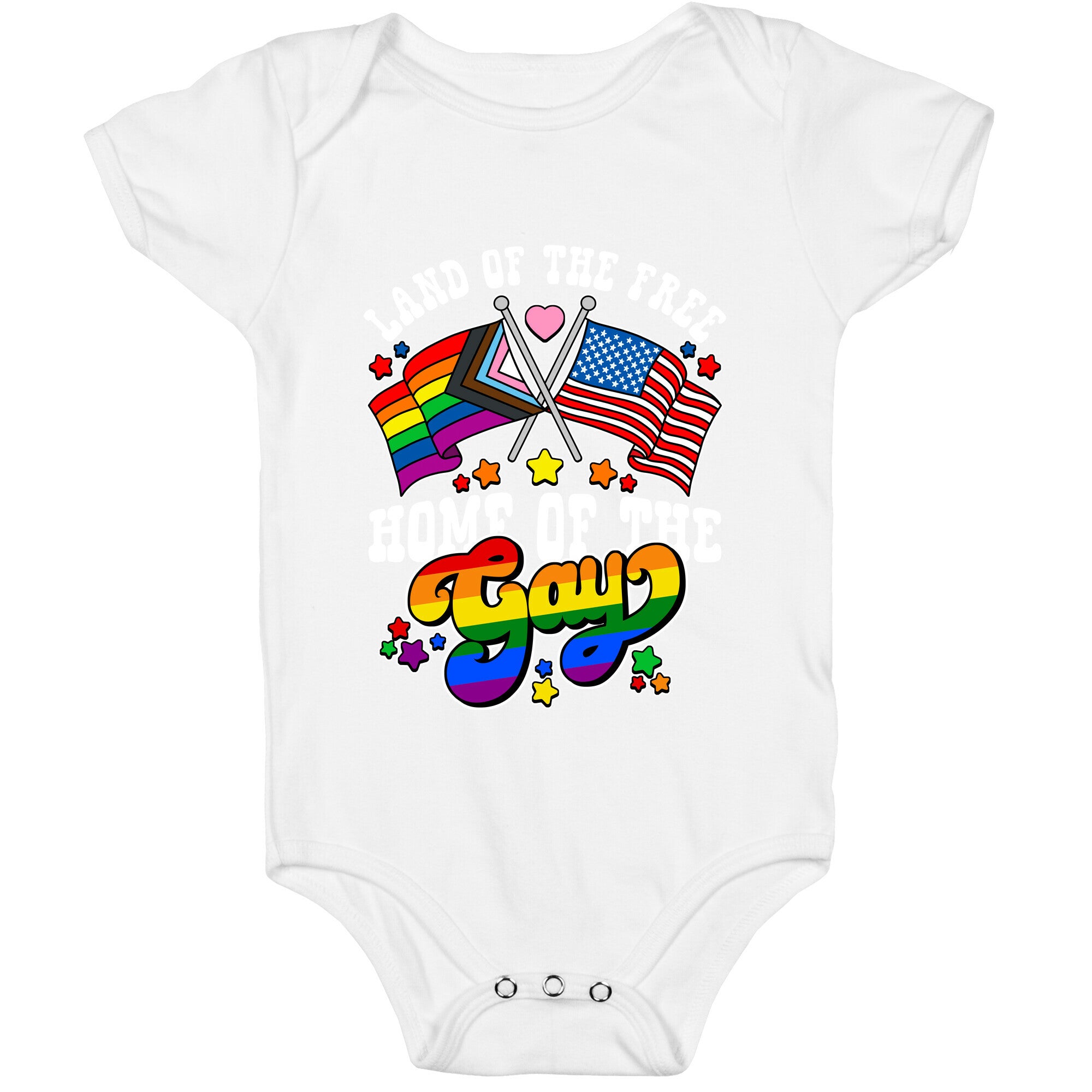 Land of the Free Home of the Gay Baby One-Piece