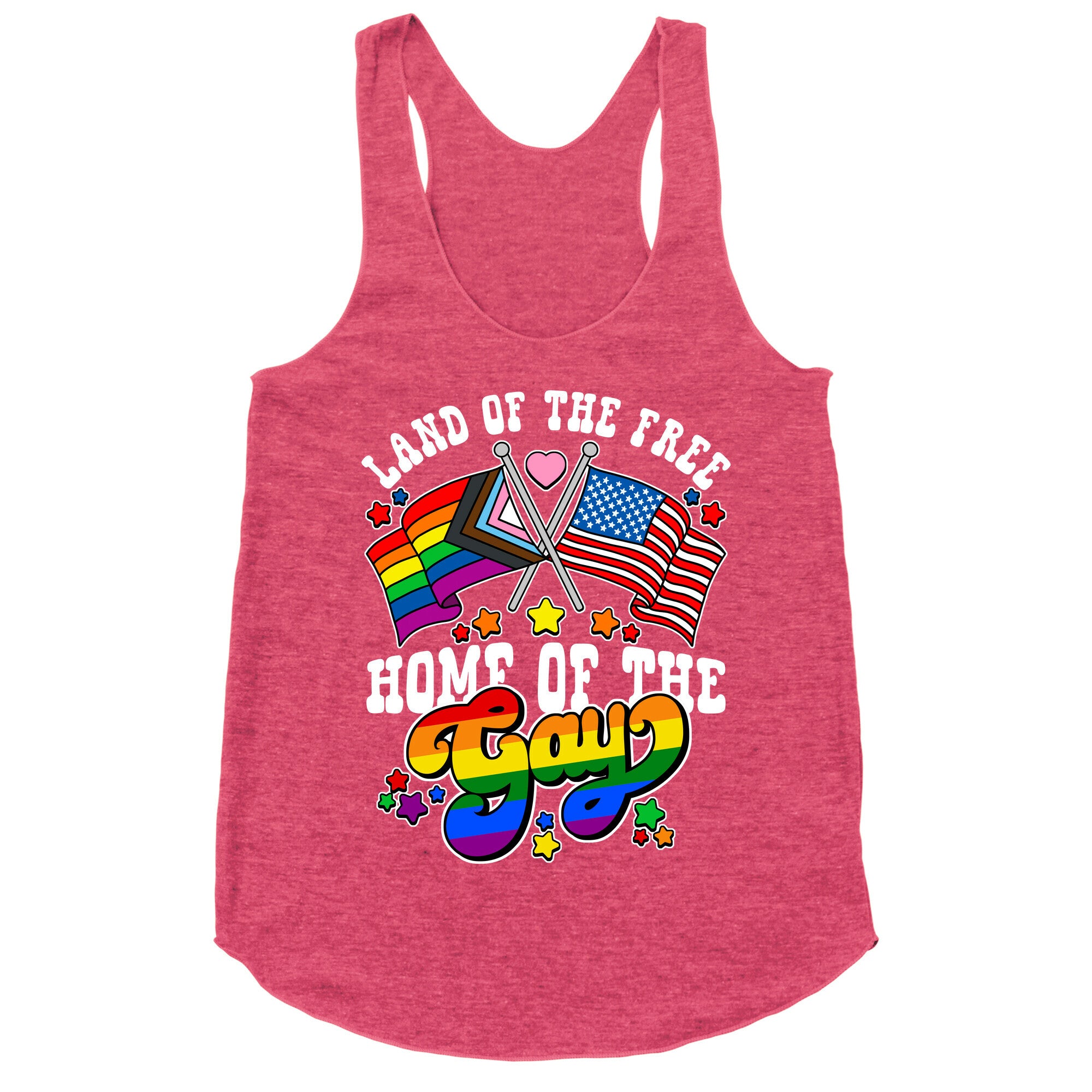 Land of the Free Home of the Gay Racerback Tank