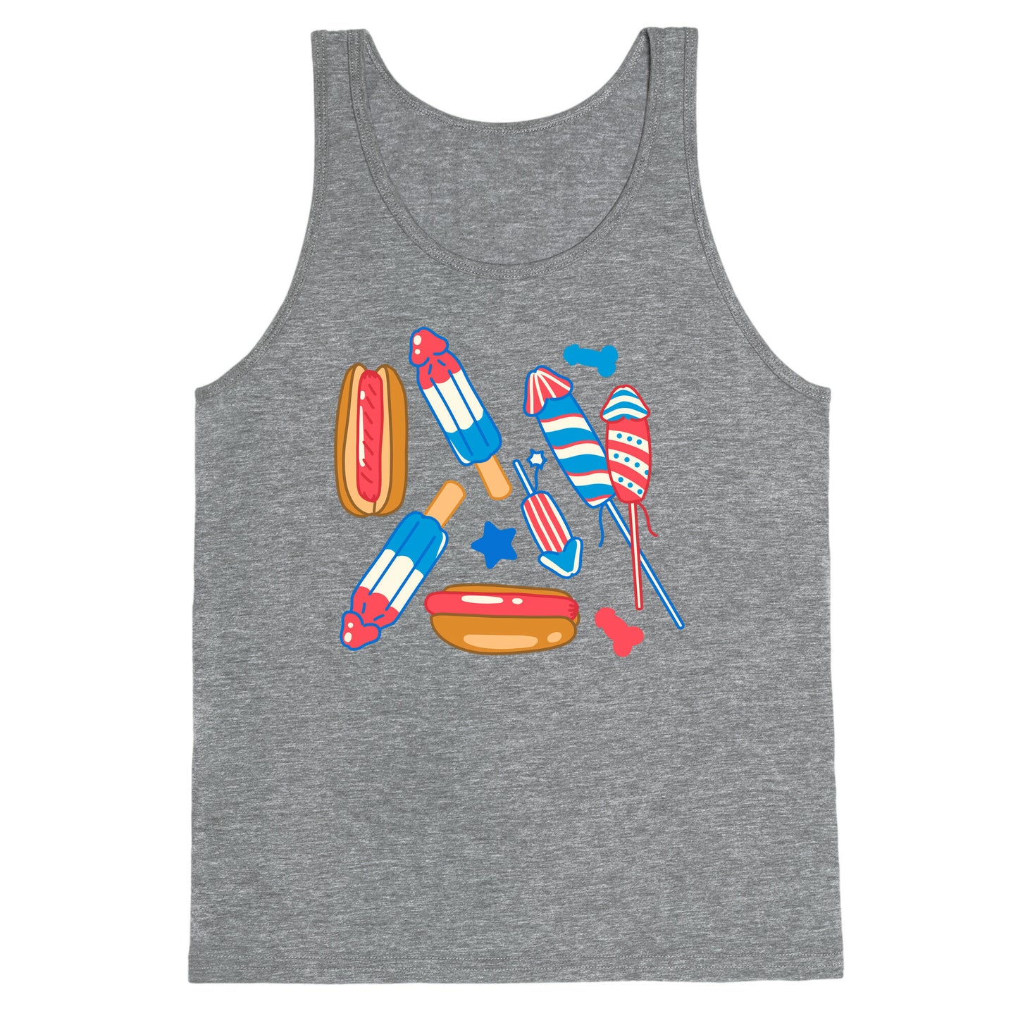 Fourth of July Wieners Pattern Tank Top