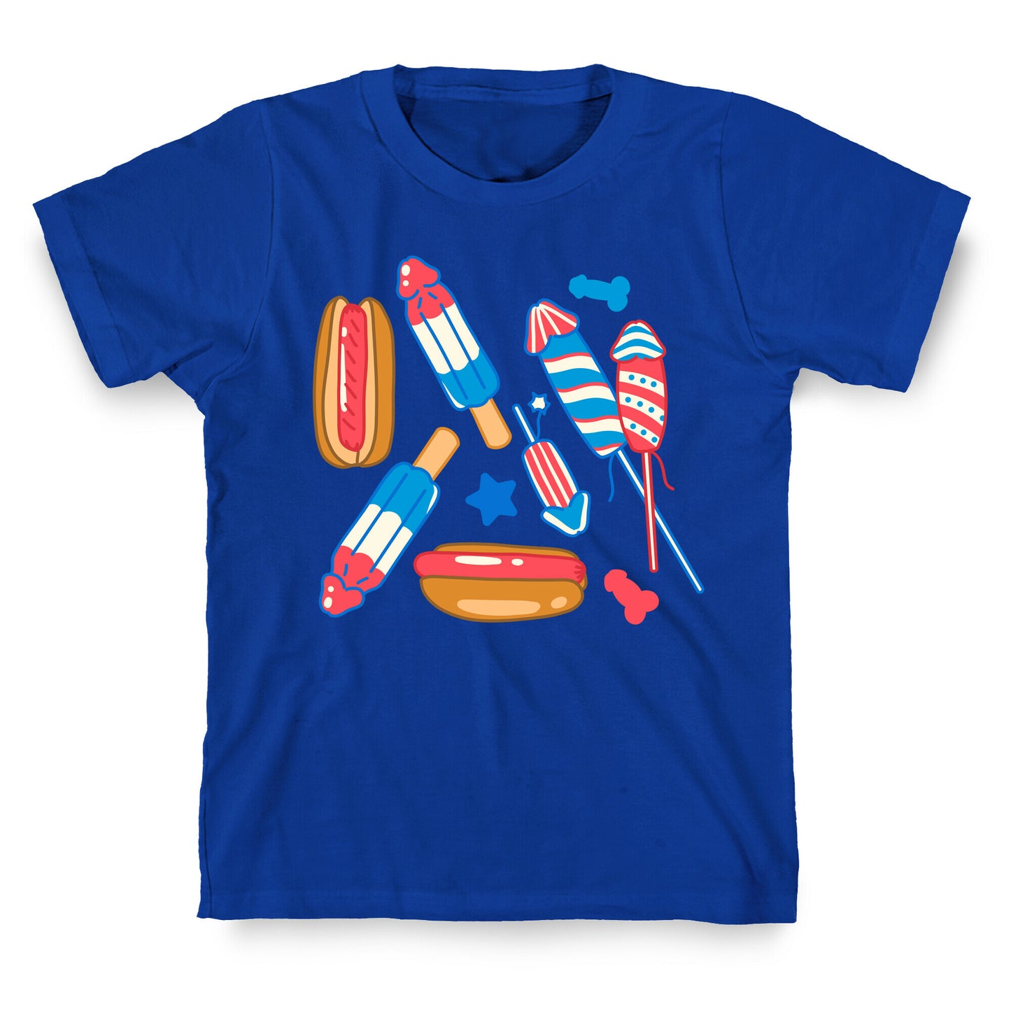 Fourth of July Wieners Pattern T-Shirt