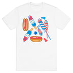 Fourth of July Wieners Pattern T-Shirt