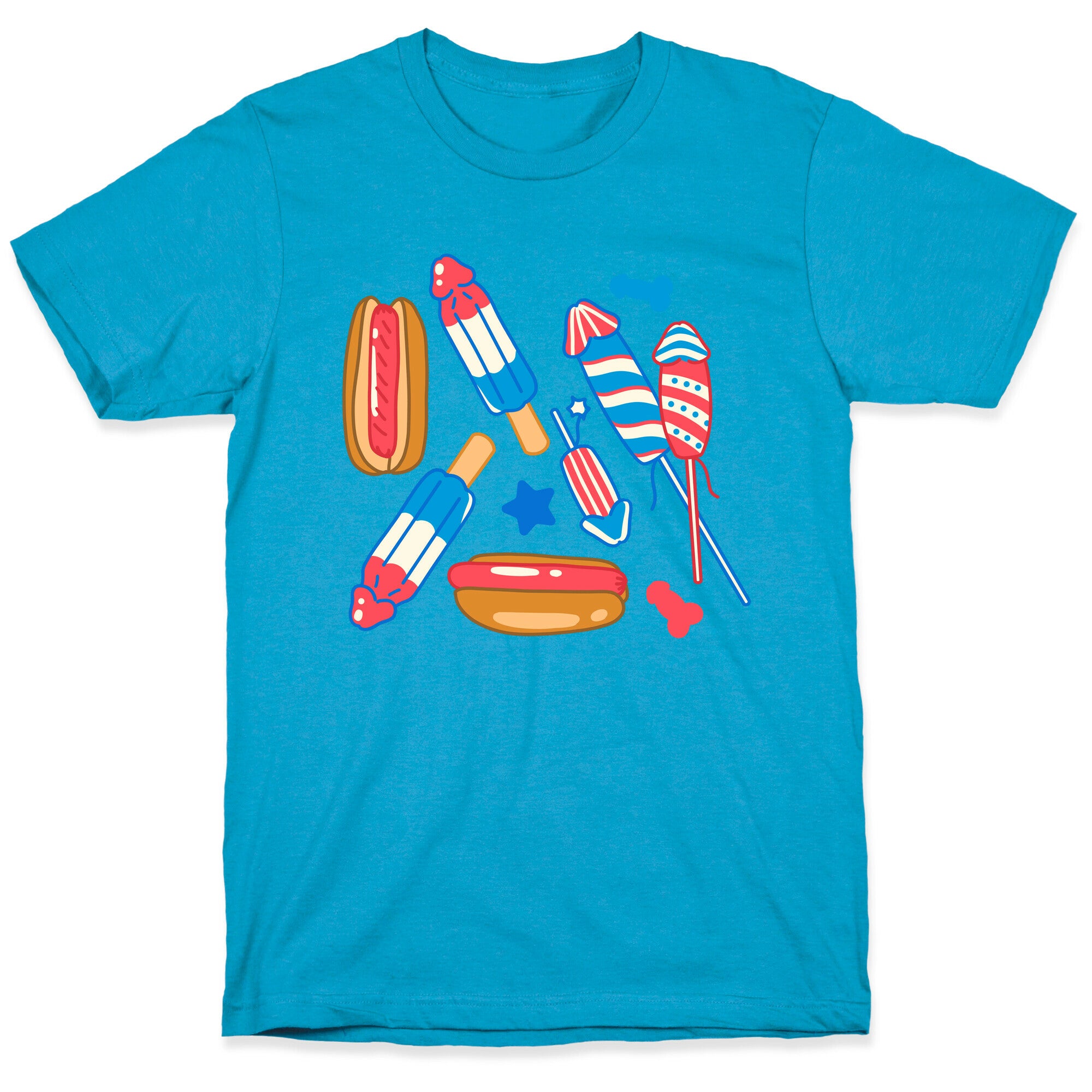 Fourth of July Wieners Pattern Unisex Triblend Tee