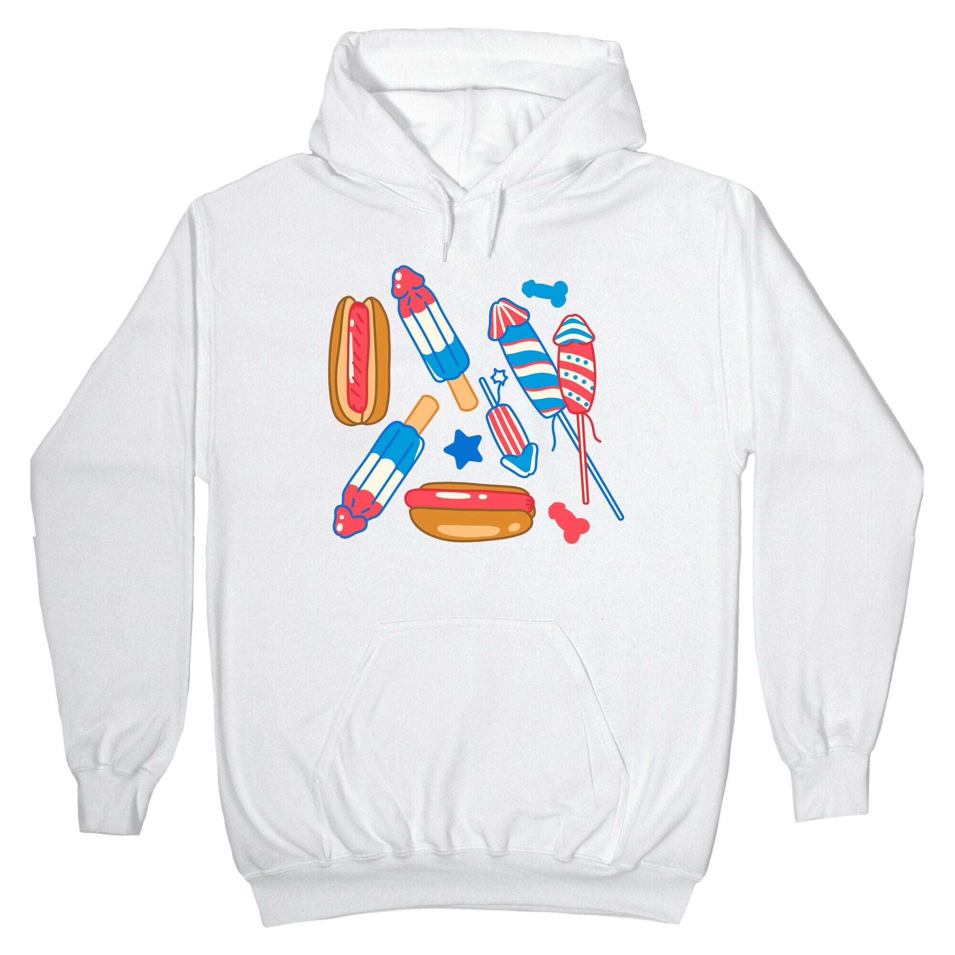 Fourth of July Wieners Pattern Hoodie