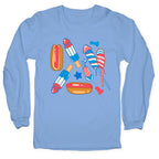 Fourth of July Wieners Pattern Longsleeve Tee
