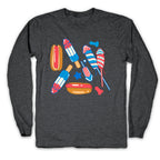 Fourth of July Wieners Pattern Longsleeve Tee