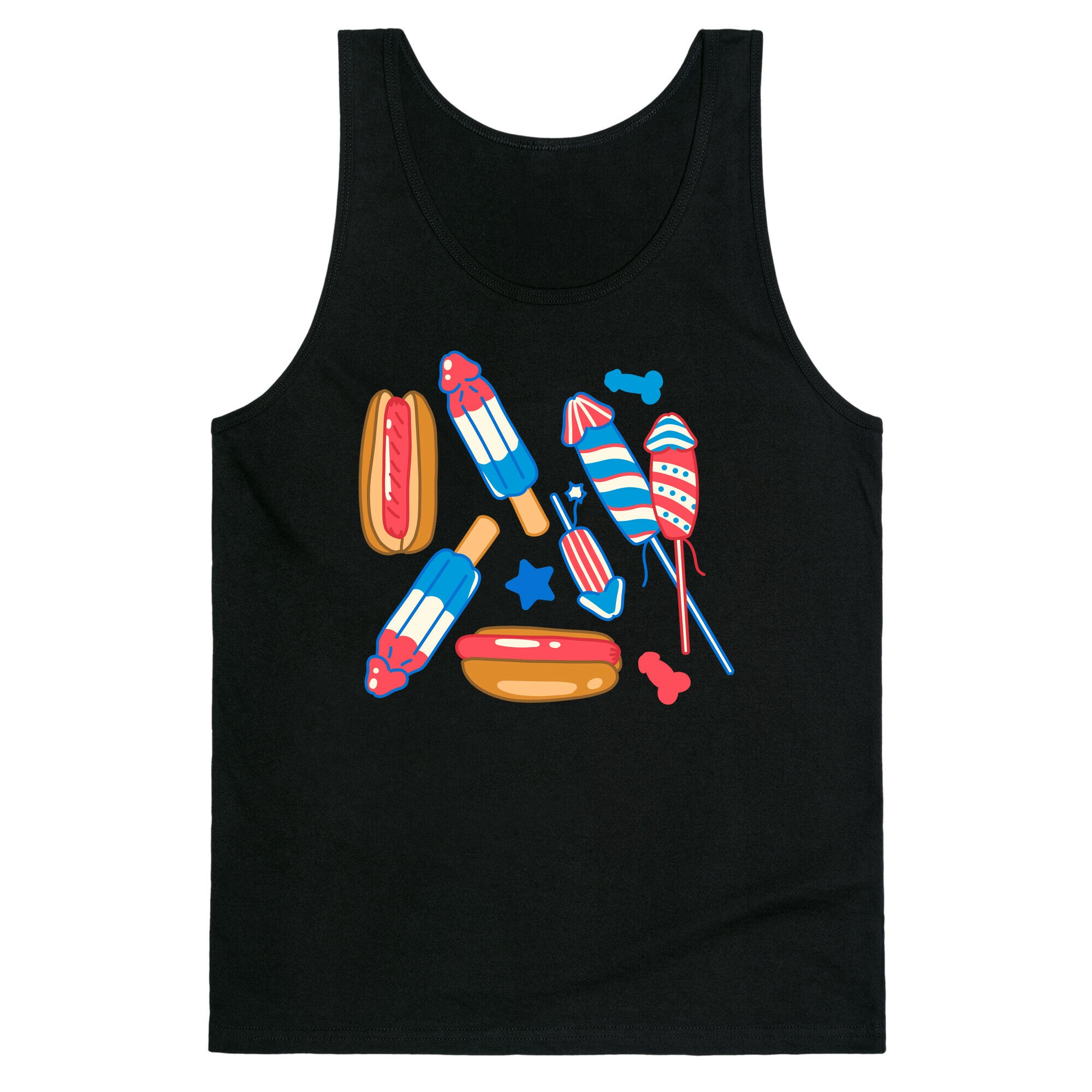 Fourth of July Wieners Pattern Tank Top