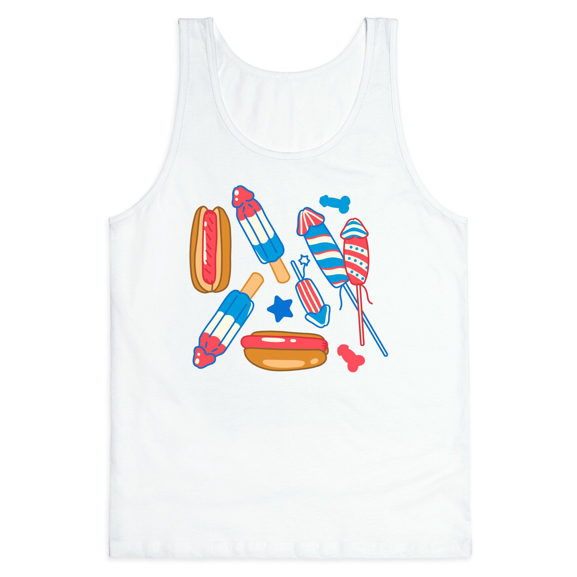 Fourth of July Wieners Pattern Tank Top