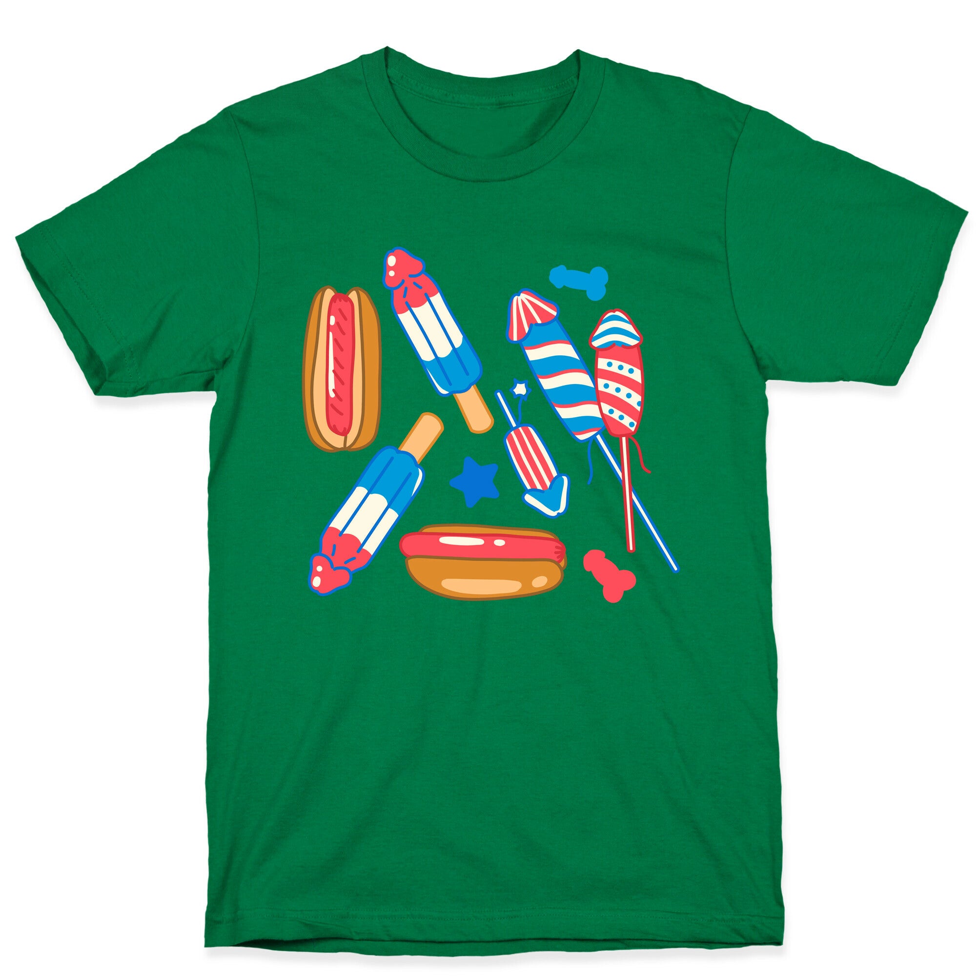 Fourth of July Wieners Pattern T-Shirt