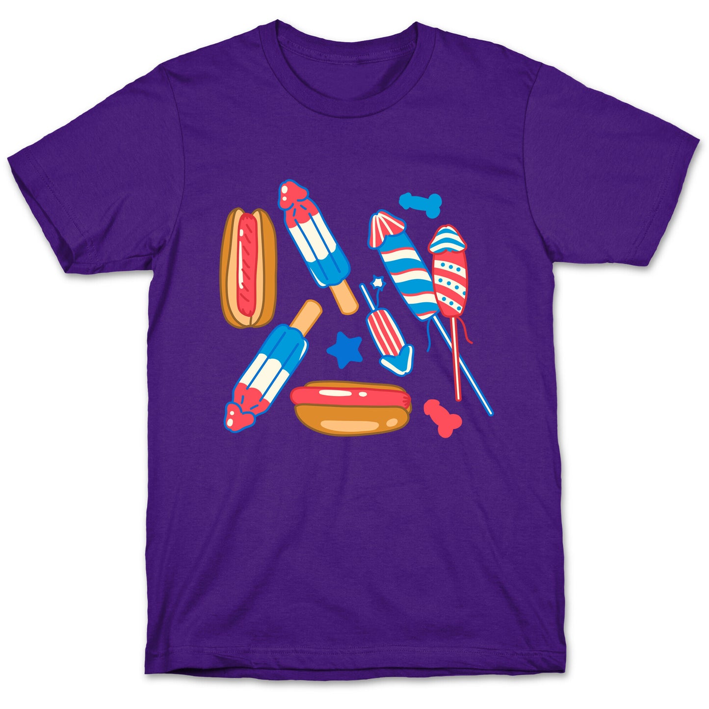 Fourth of July Wieners Pattern T-Shirt