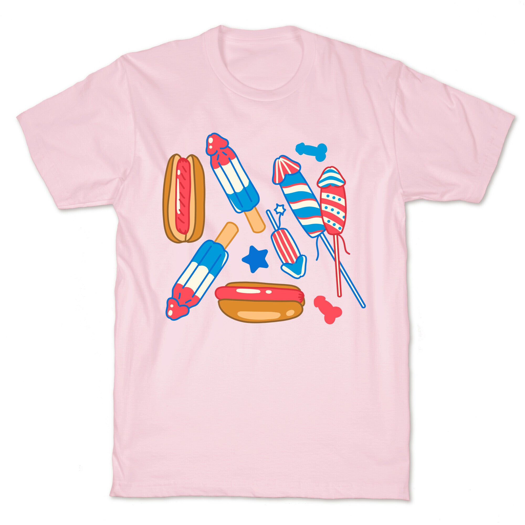 Fourth of July Wieners Pattern T-Shirt