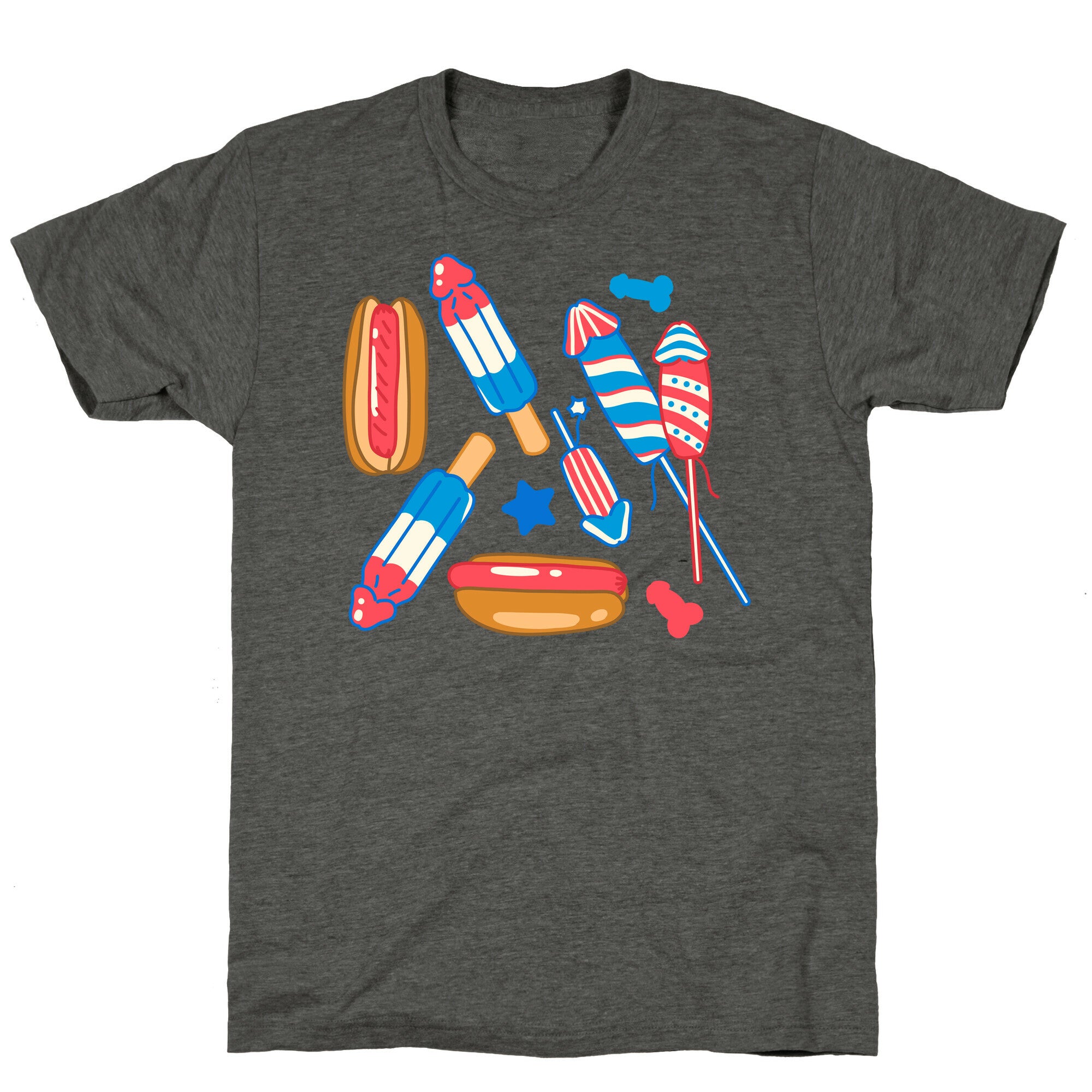 Fourth of July Wieners Pattern Unisex Triblend Tee