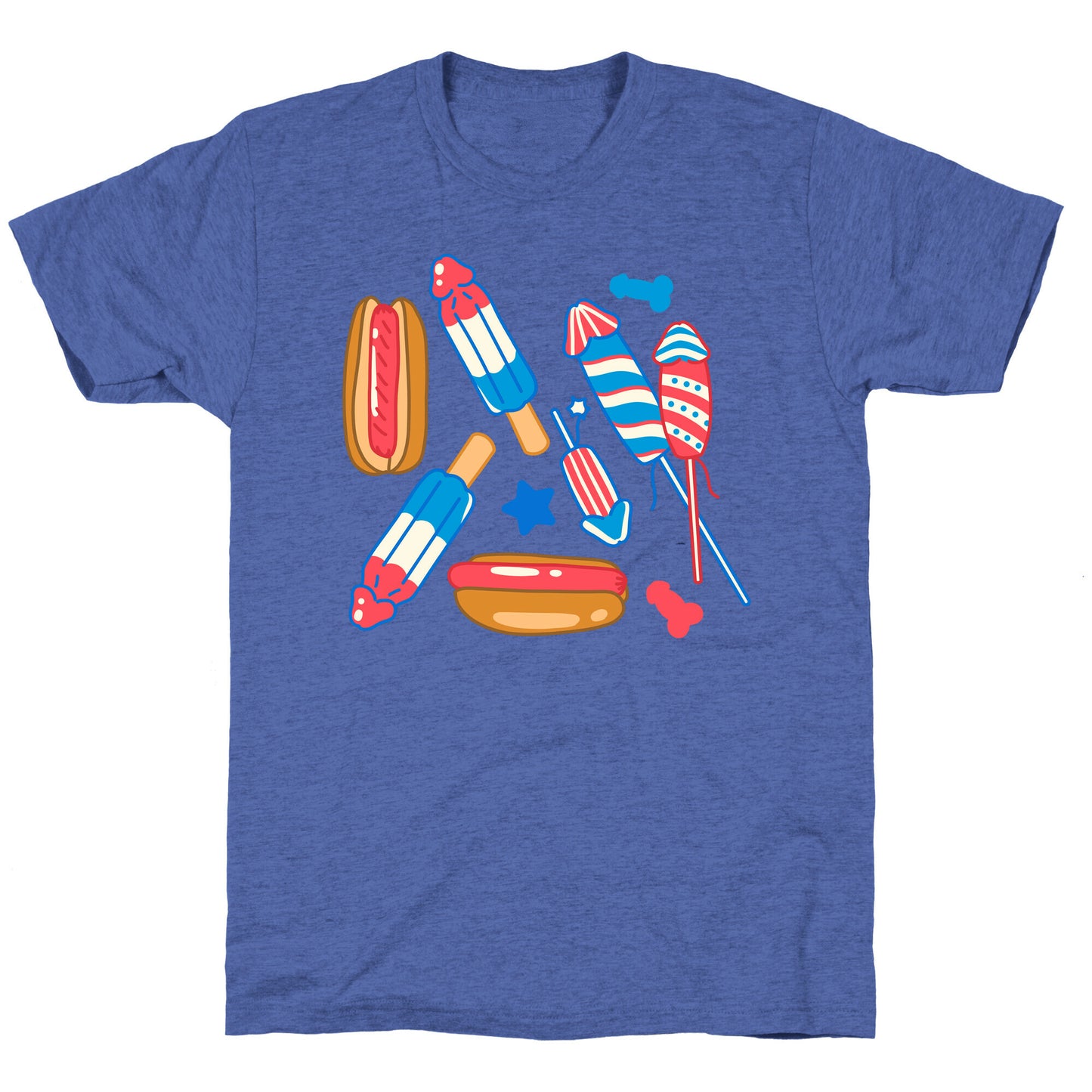 Fourth of July Wieners Pattern Unisex Triblend Tee