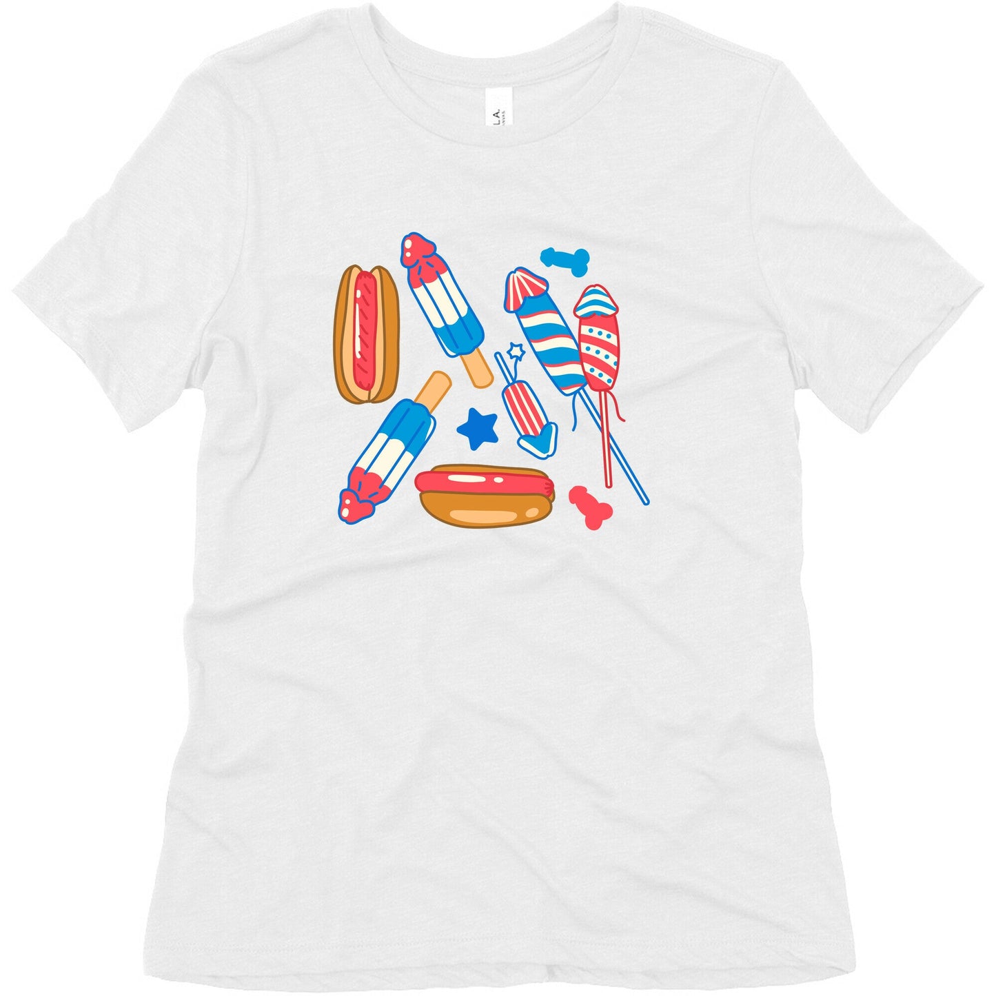 Fourth of July Wieners Pattern Womens Triblend Tee