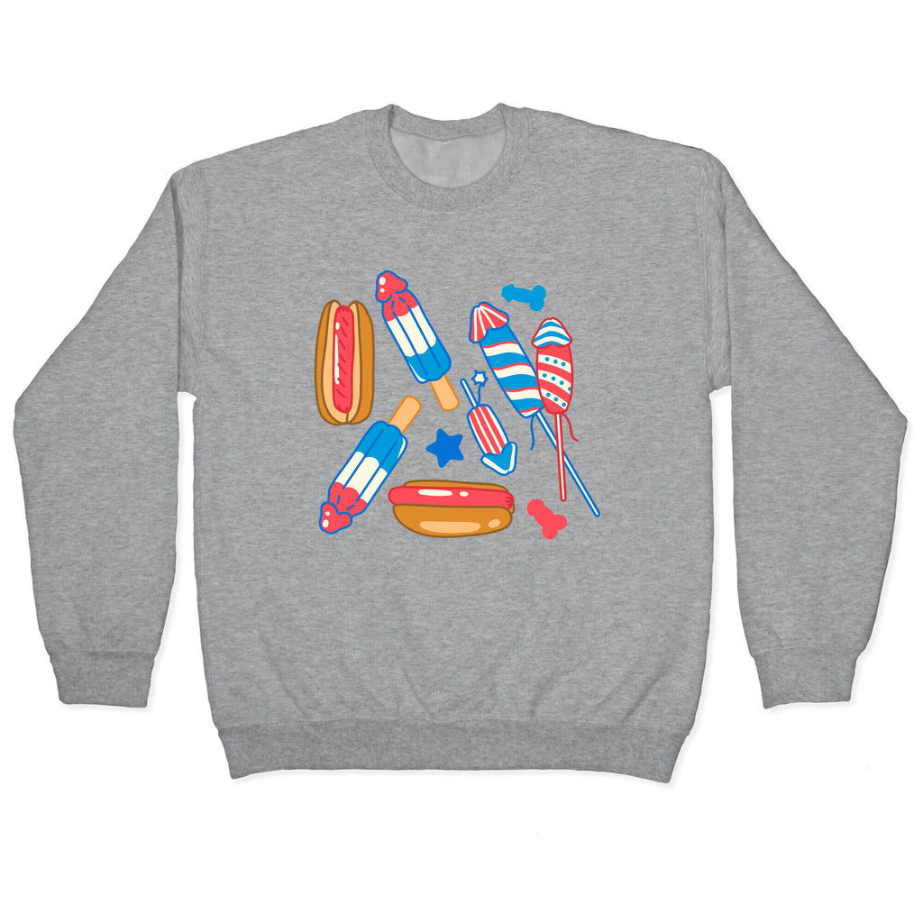 Fourth of July Wieners Pattern Crewneck Sweatshirt