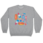 Fourth of July Wieners Pattern Crewneck Sweatshirt