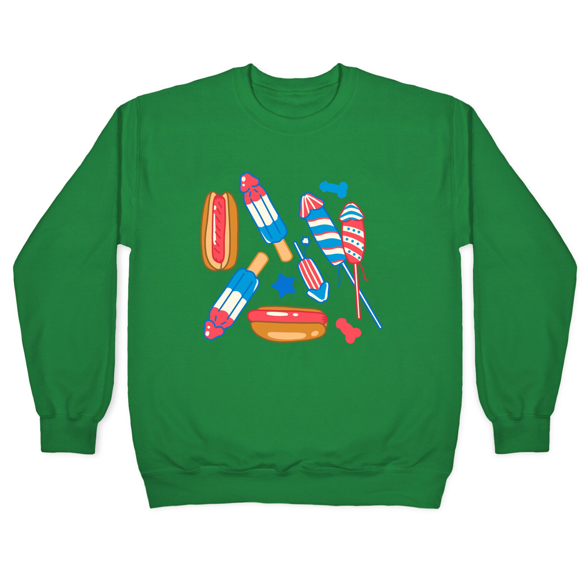 Fourth of July Wieners Pattern Crewneck Sweatshirt