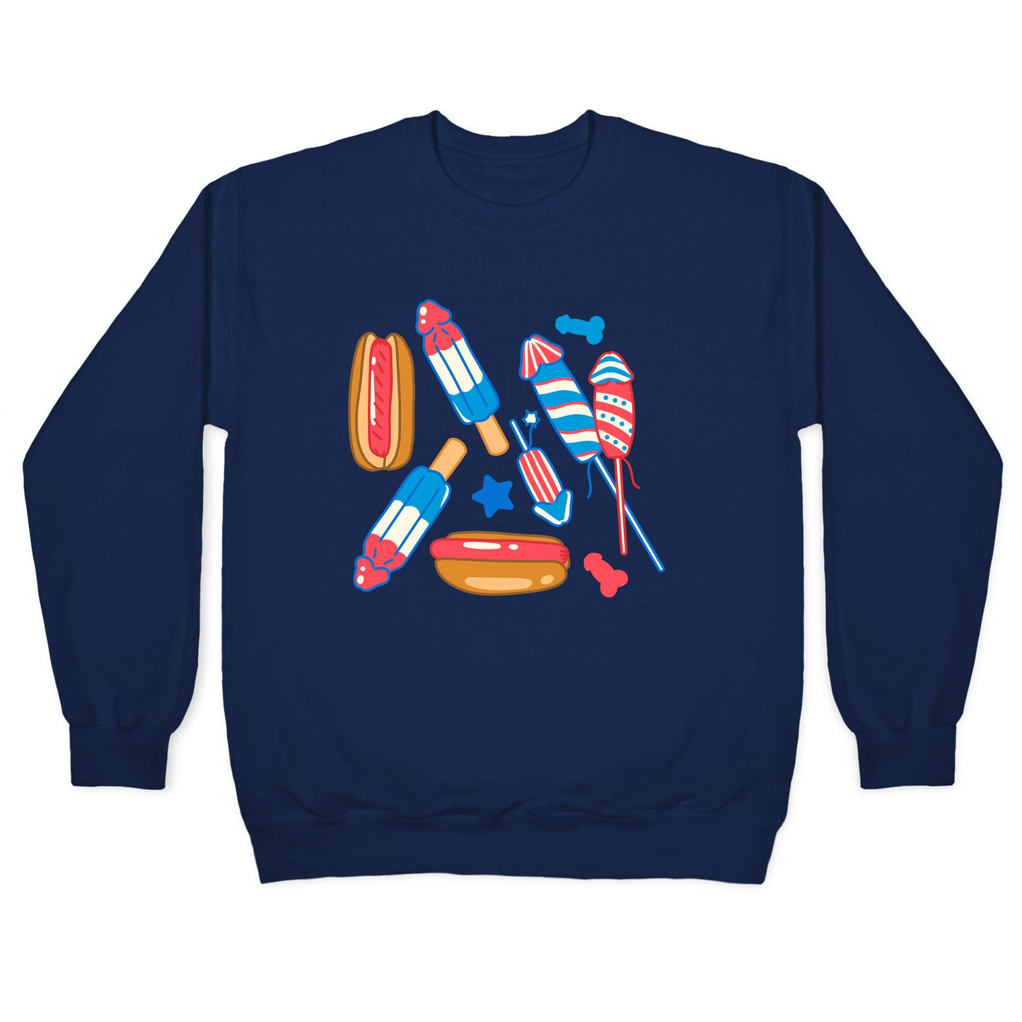 Fourth of July Wieners Pattern Crewneck Sweatshirt