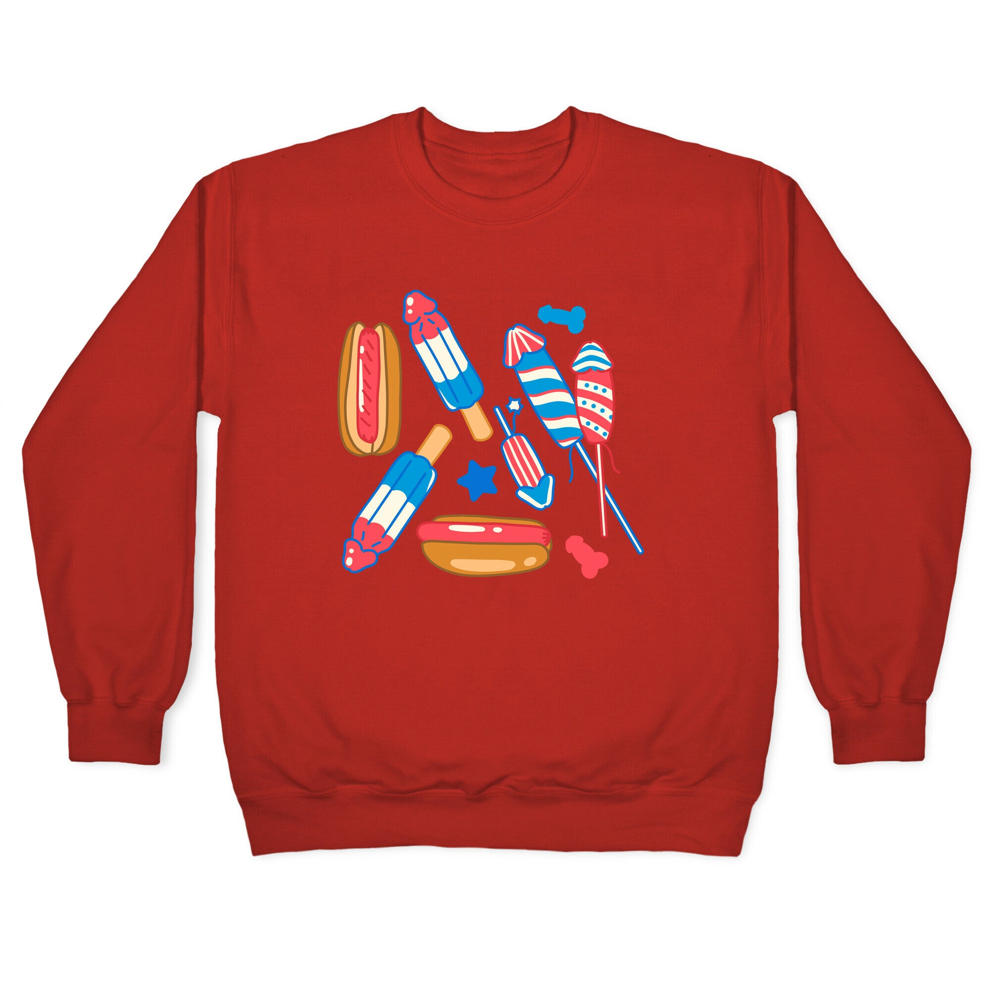 Fourth of July Wieners Pattern Crewneck Sweatshirt