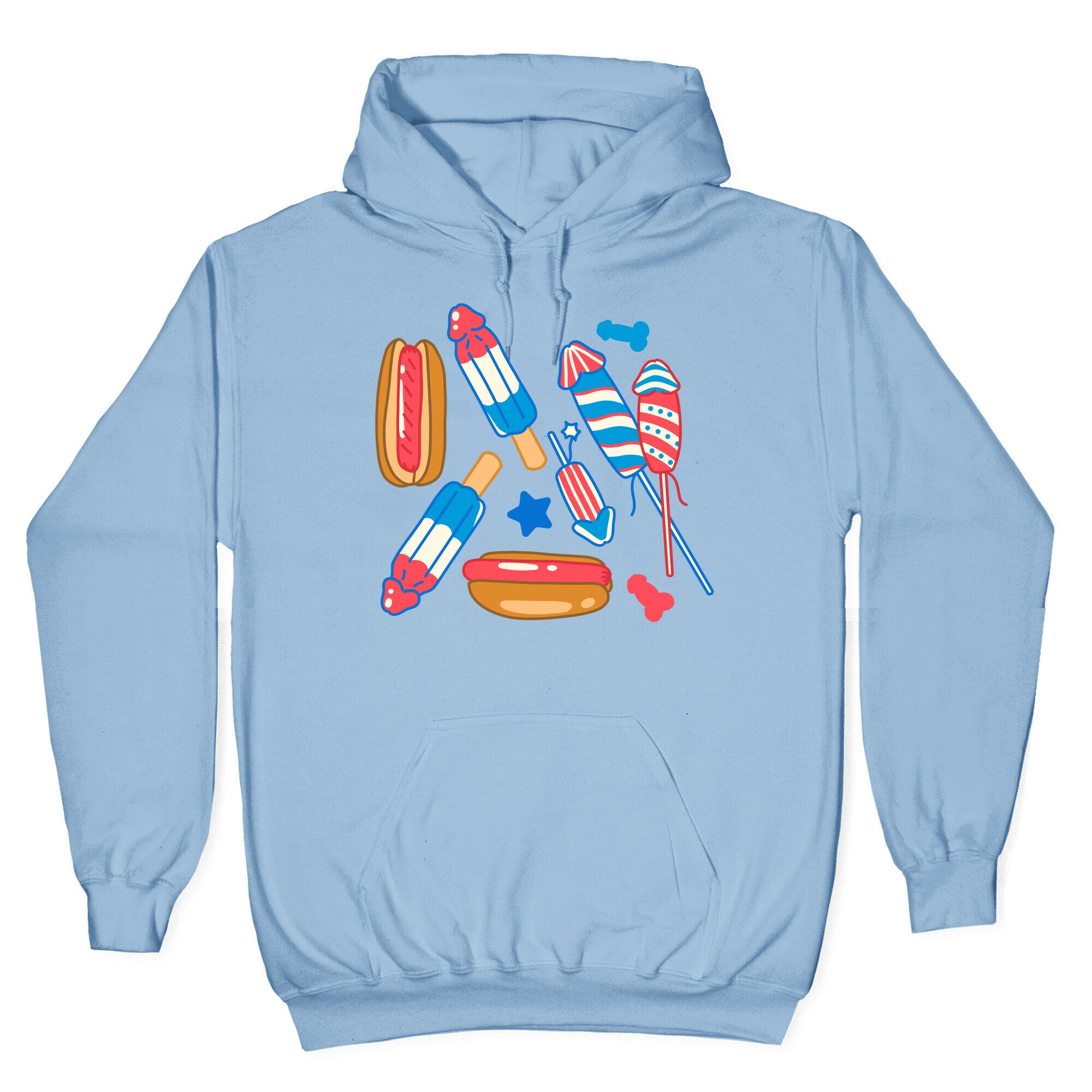 Fourth of July Wieners Pattern Hoodie