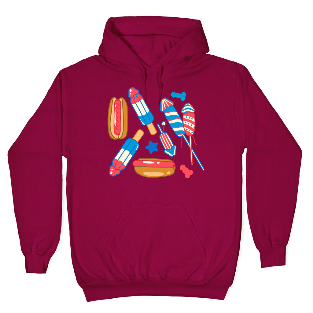 Fourth of July Wieners Pattern Hoodie