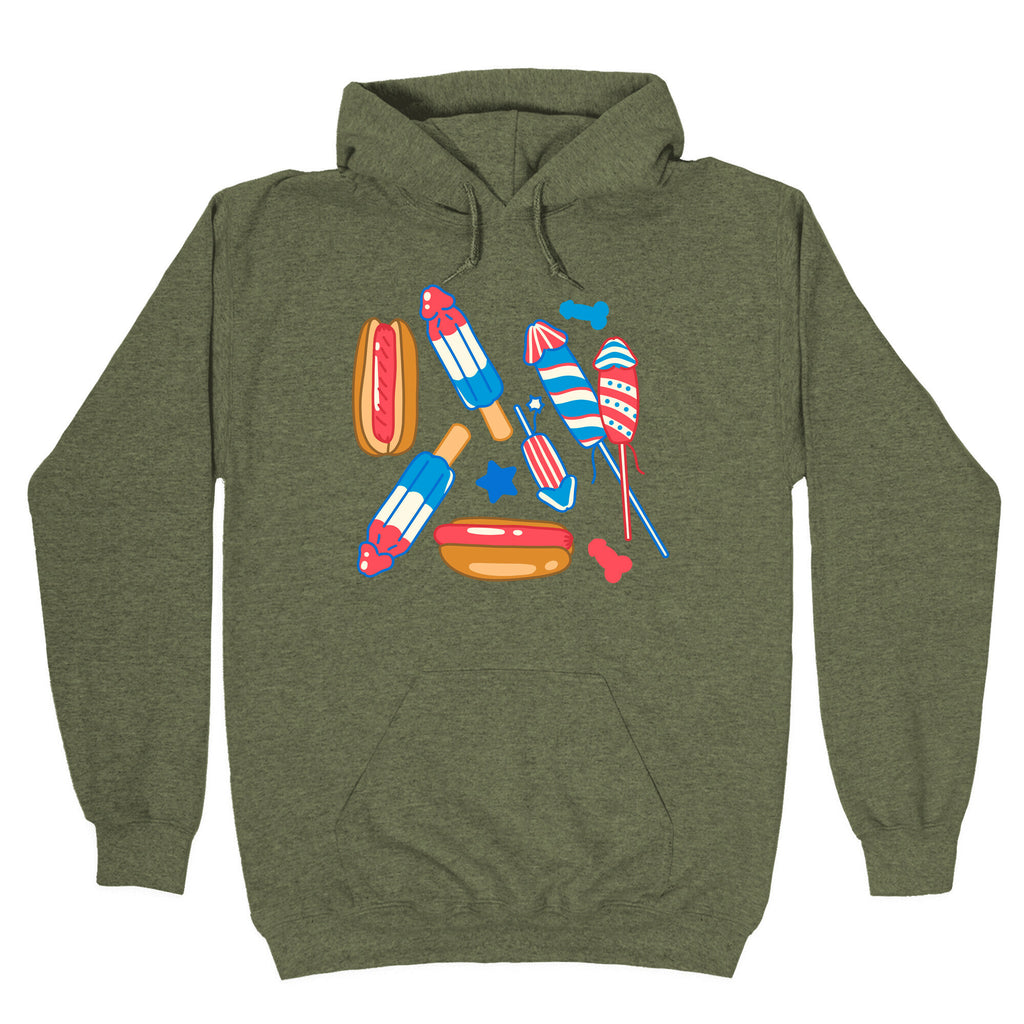 Fourth of July Wieners Pattern Hoodie