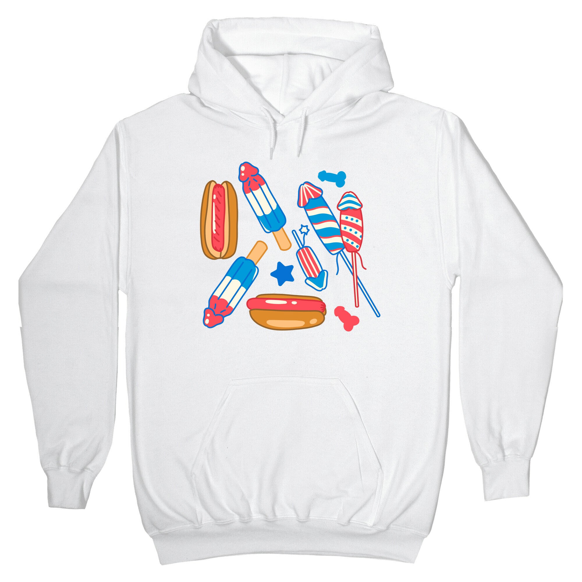 Fourth of July Wieners Pattern Hoodie