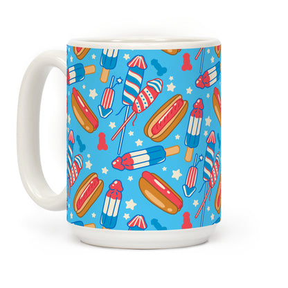 Fourth of July Wieners Pattern Coffee Mug