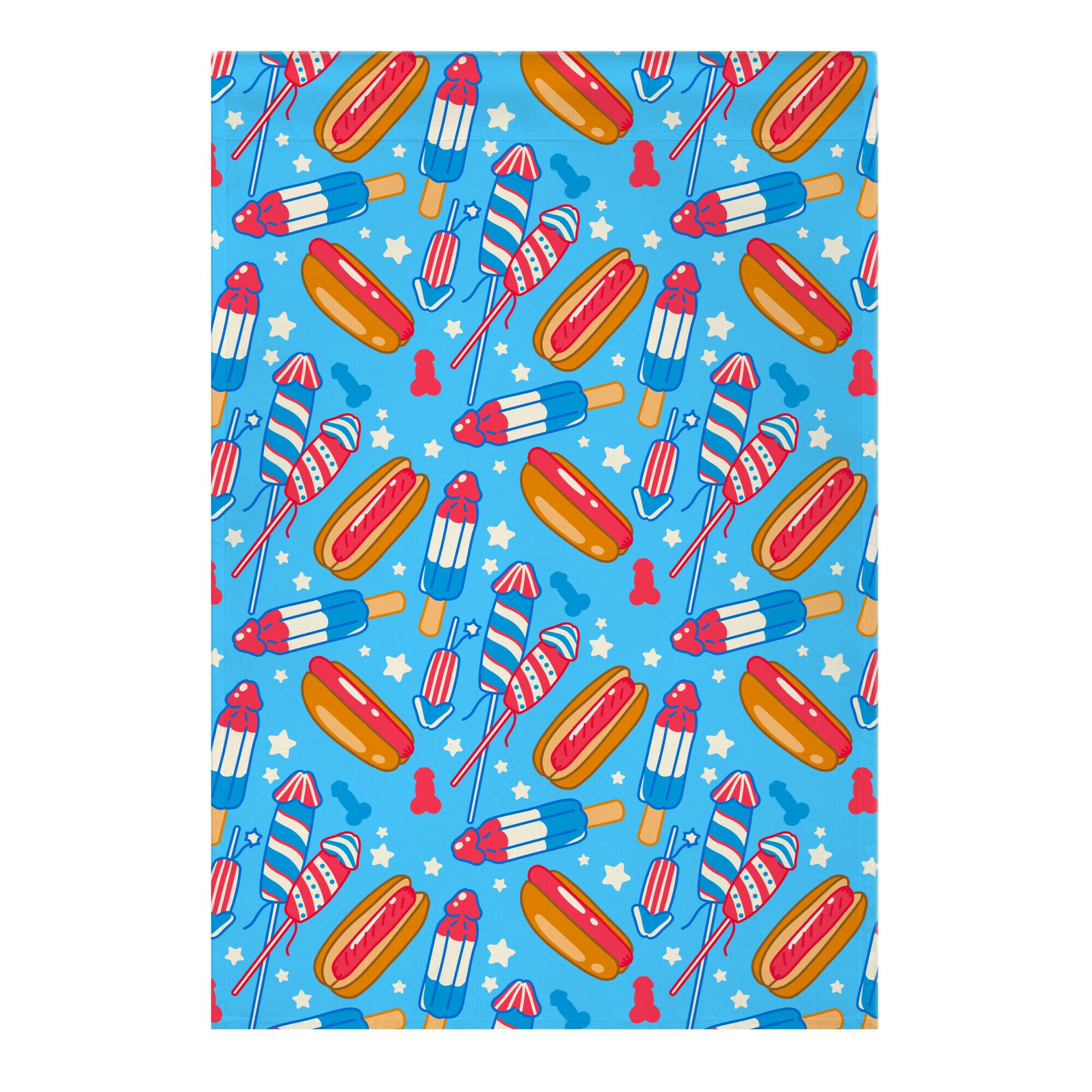 Fourth of July Wieners Pattern Garden Flag