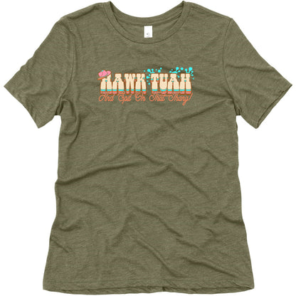 Hawk Tuah Spit On That Thang Womens Triblend Tee