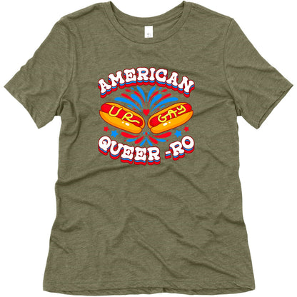 America Queer-Ro Womens Triblend Tee