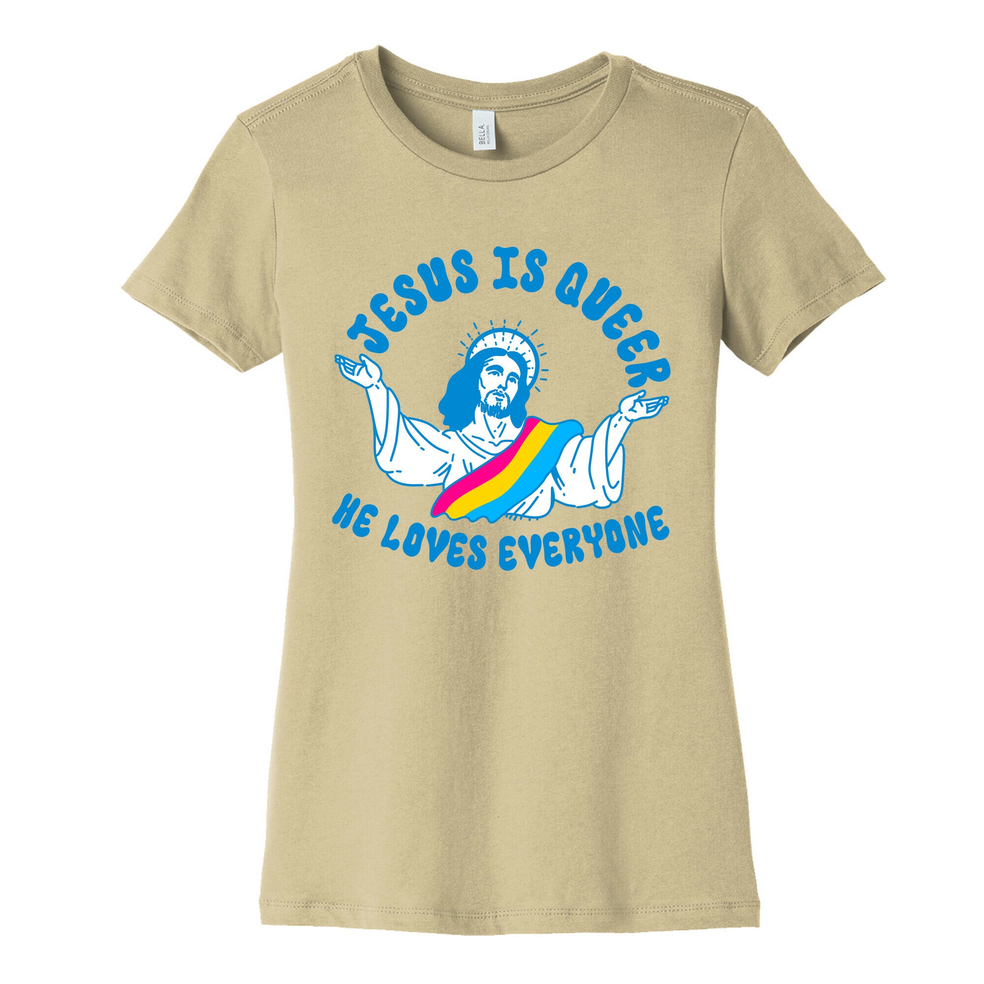 Jesus Is Queer, He Loves Everybody Womens Cotton Tee