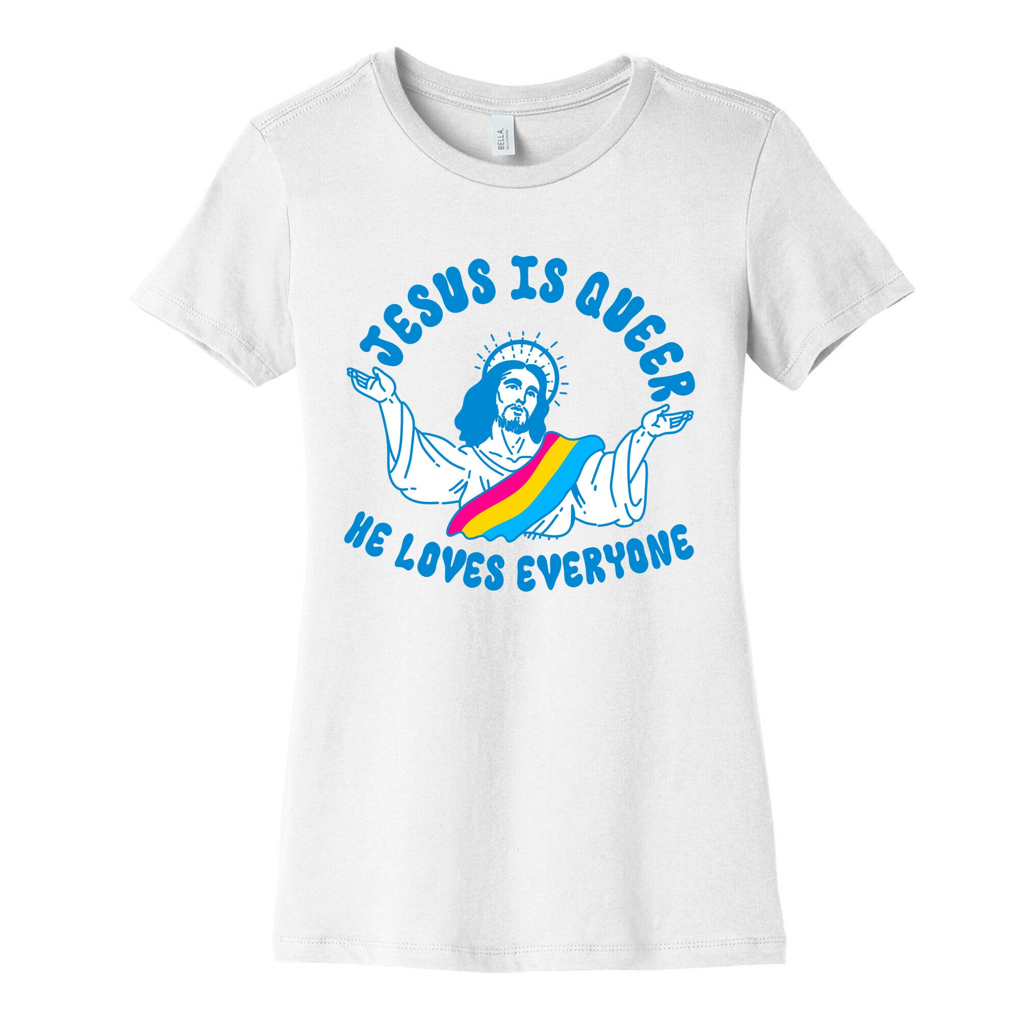 Jesus Is Queer, He Loves Everybody Womens Cotton Tee