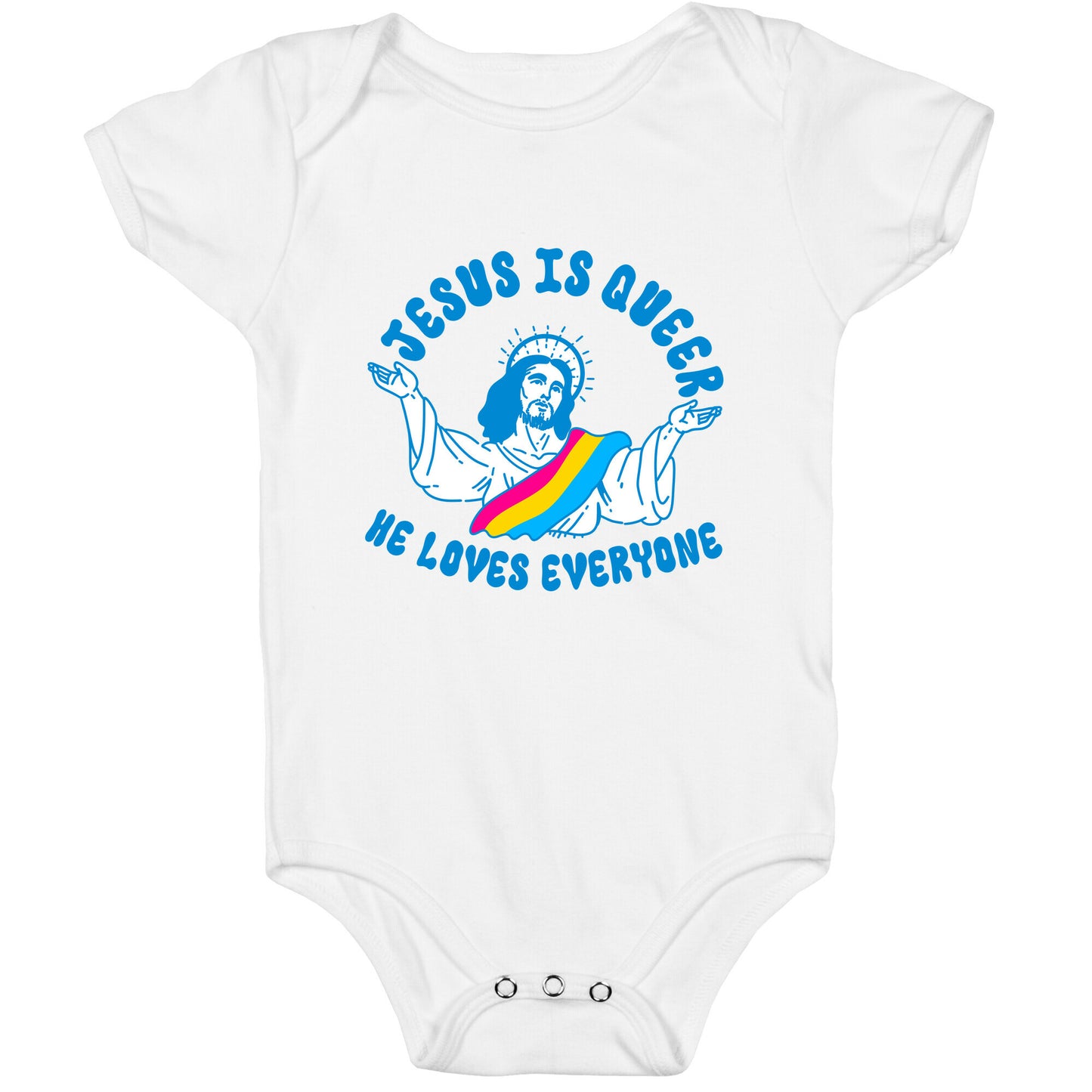 Jesus Is Queer, He Loves Everybody Baby One-Piece