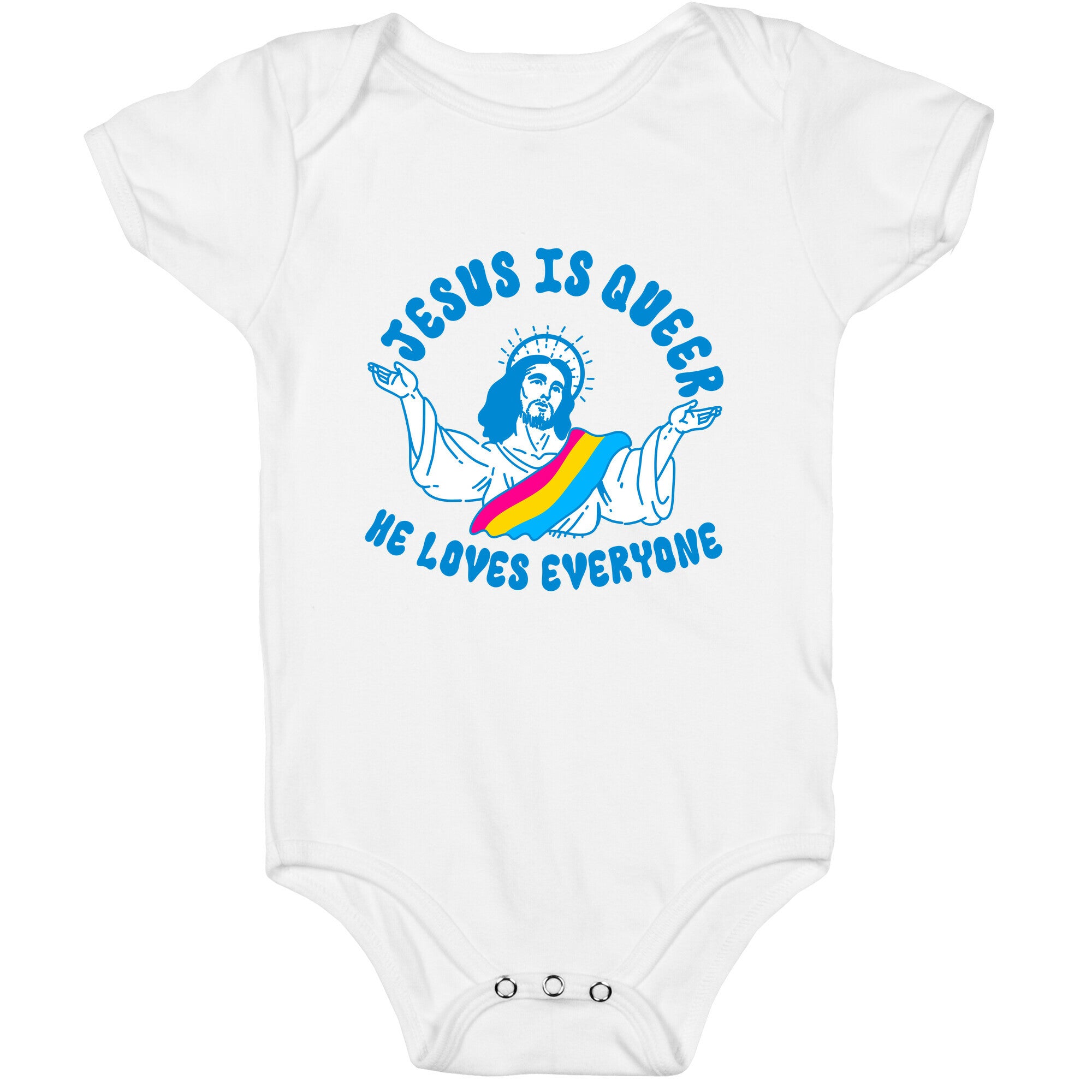 Jesus Is Queer, He Loves Everybody Baby One-Piece