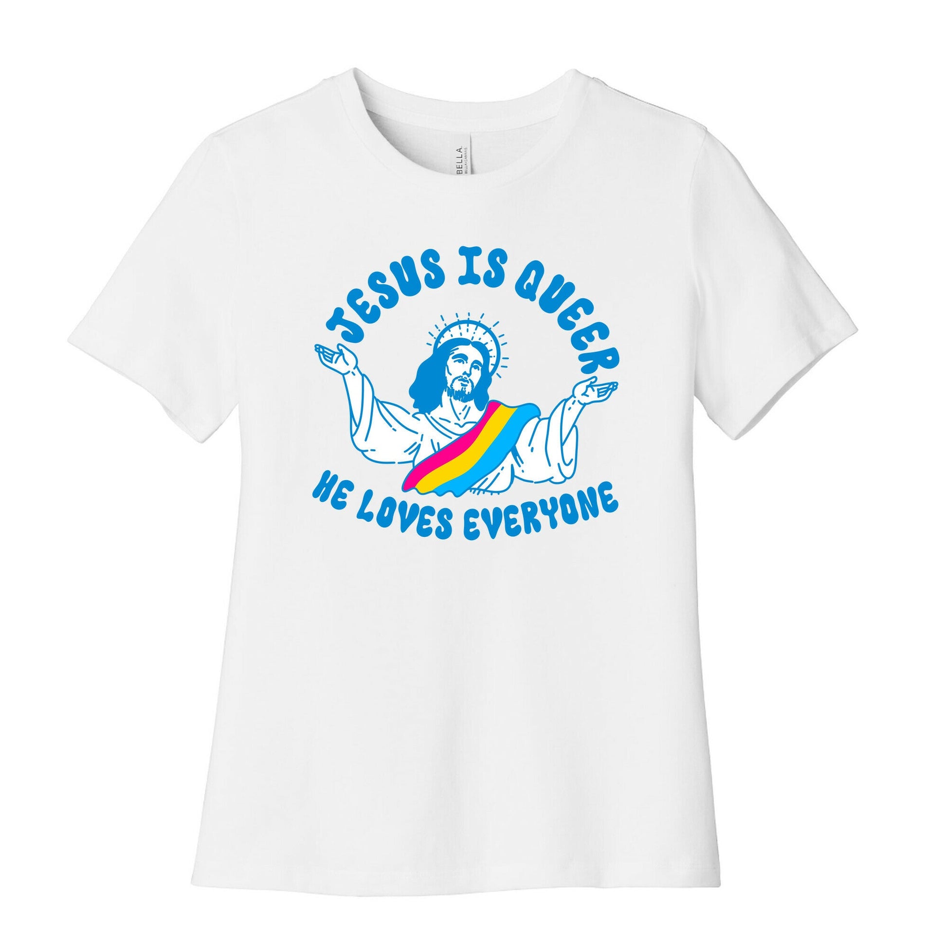 Jesus Is Queer, He Loves Everybody Womens Cotton Tee