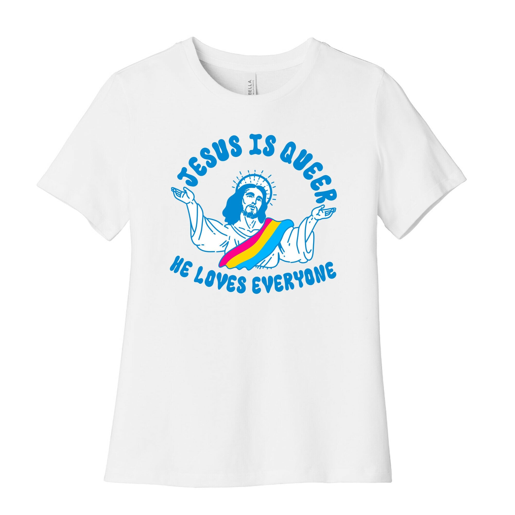 Jesus Is Queer, He Loves Everybody Womens Cotton Tee